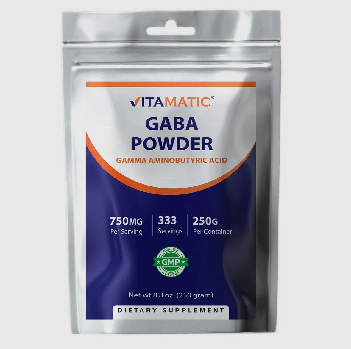 Vitamatic GABA Powder 750mg Serving 250g, 333 Servings