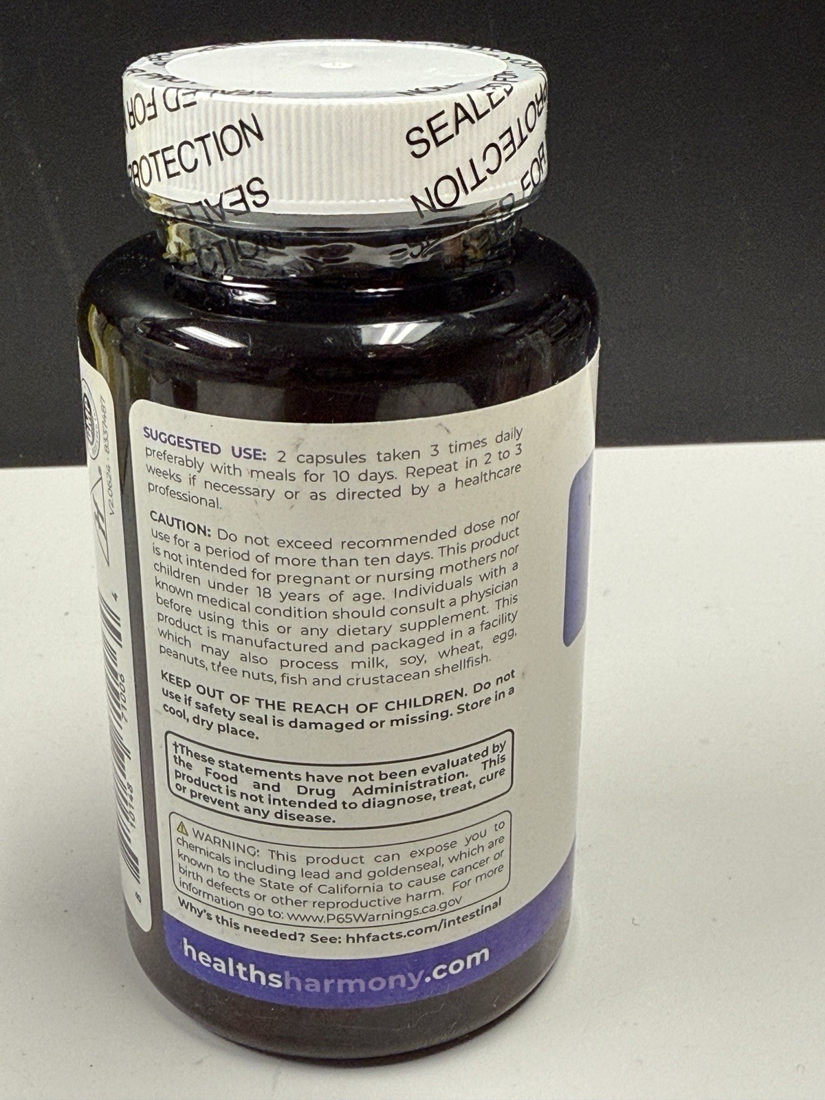 Healths Harmony Intestinal Health Herbal Blend With Zinc 120 Capsules 06/26