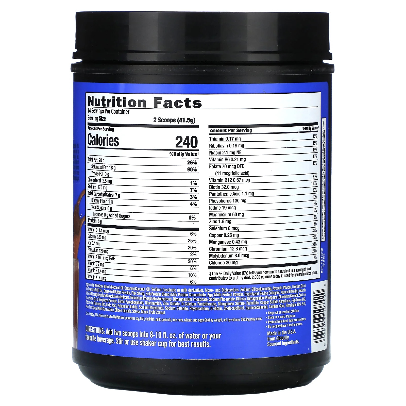 2 X Keto Science, Keto Meal Shake, Chocolate Cream, 20.49 oz (581 g)