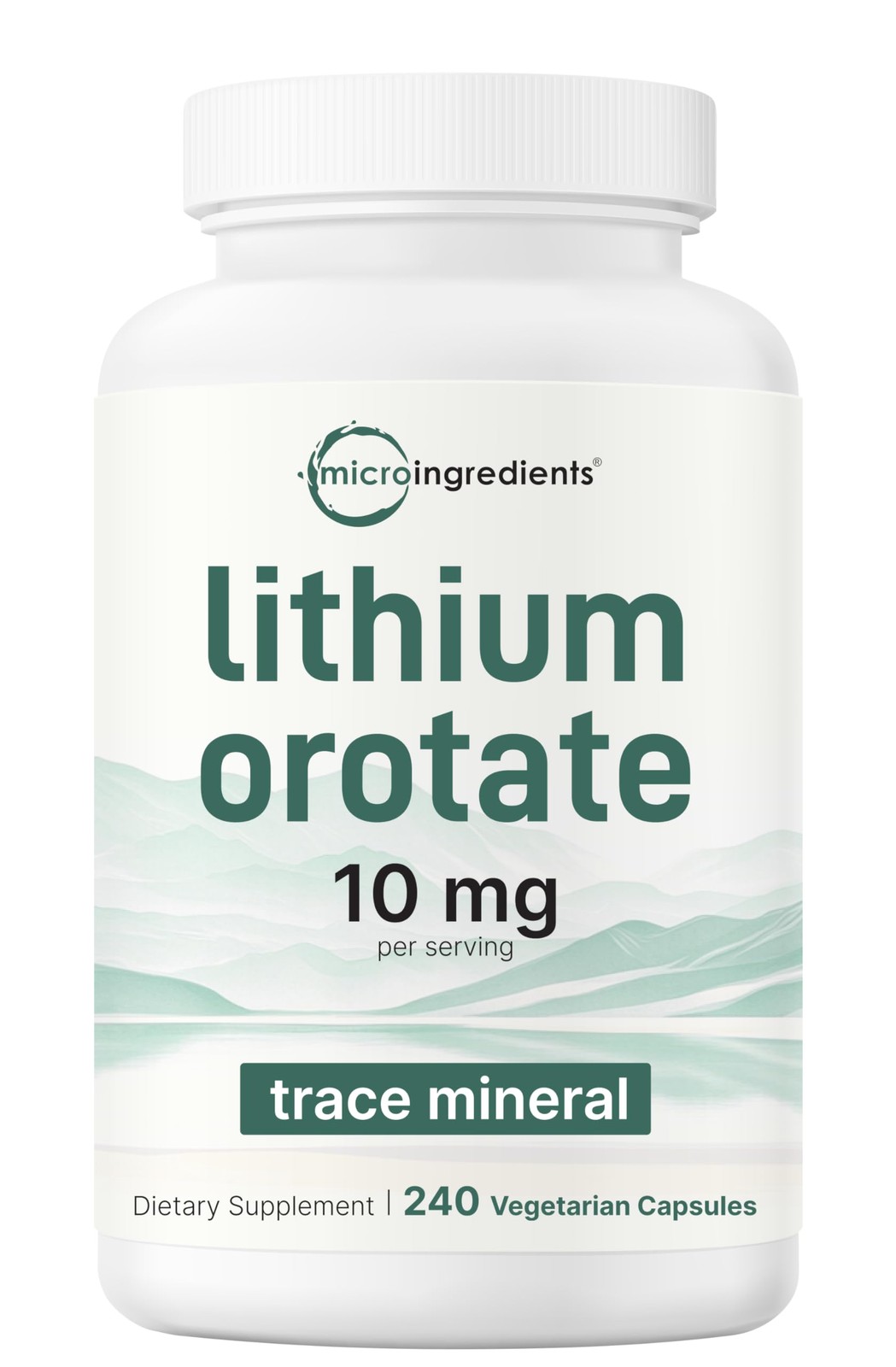 Lithium Orotate 10mg, 240 Veggie Capsules | 5mg Per 240 Count (Pack of 1)