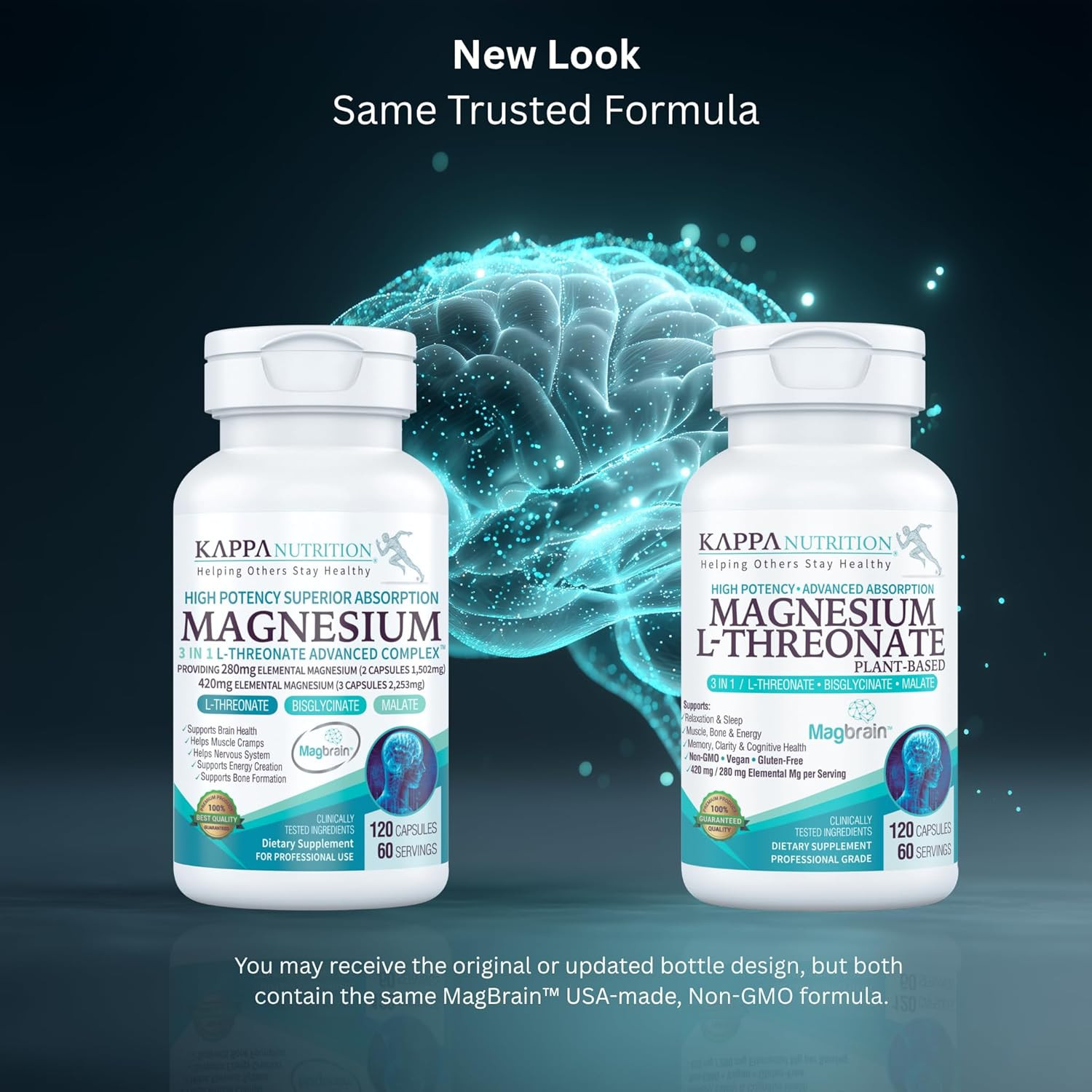 NEW Magbrain Magnesium L-Threonate 420Mg Plant-Based Brain Memory Focus 90 Caps