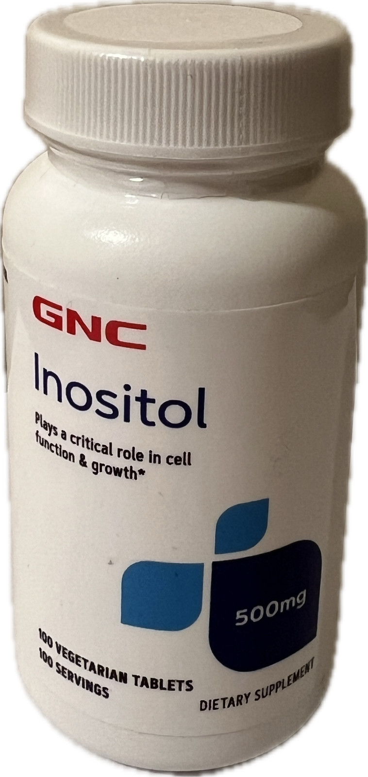 GNC INOSITOL 500 MG 100 Vegetarian Tablets, New & Sealed EXP 08/2025 or 2026