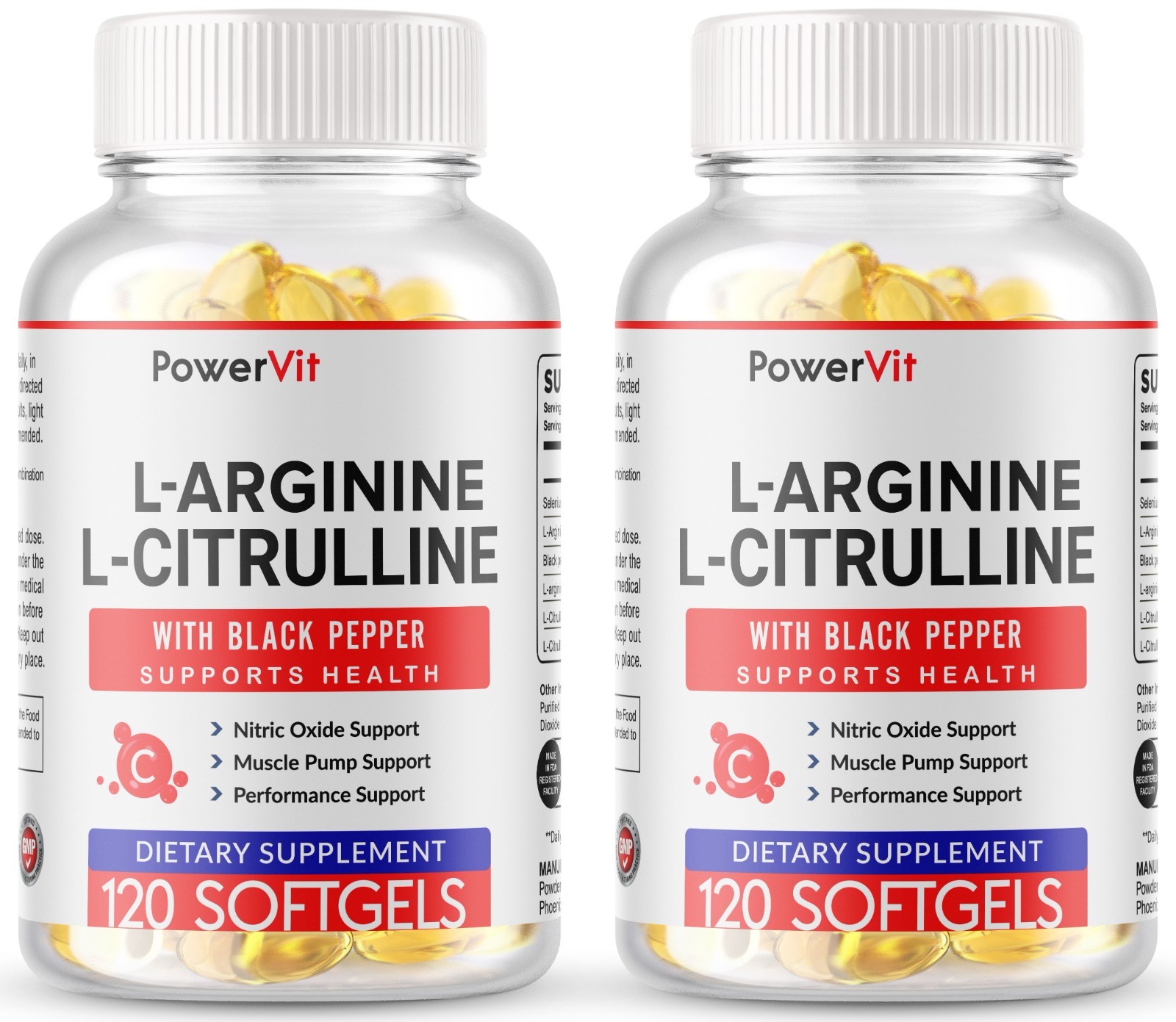 L-Arginine L-Citrulline Complex 3000mg, 240 Softgels – Non-GMO