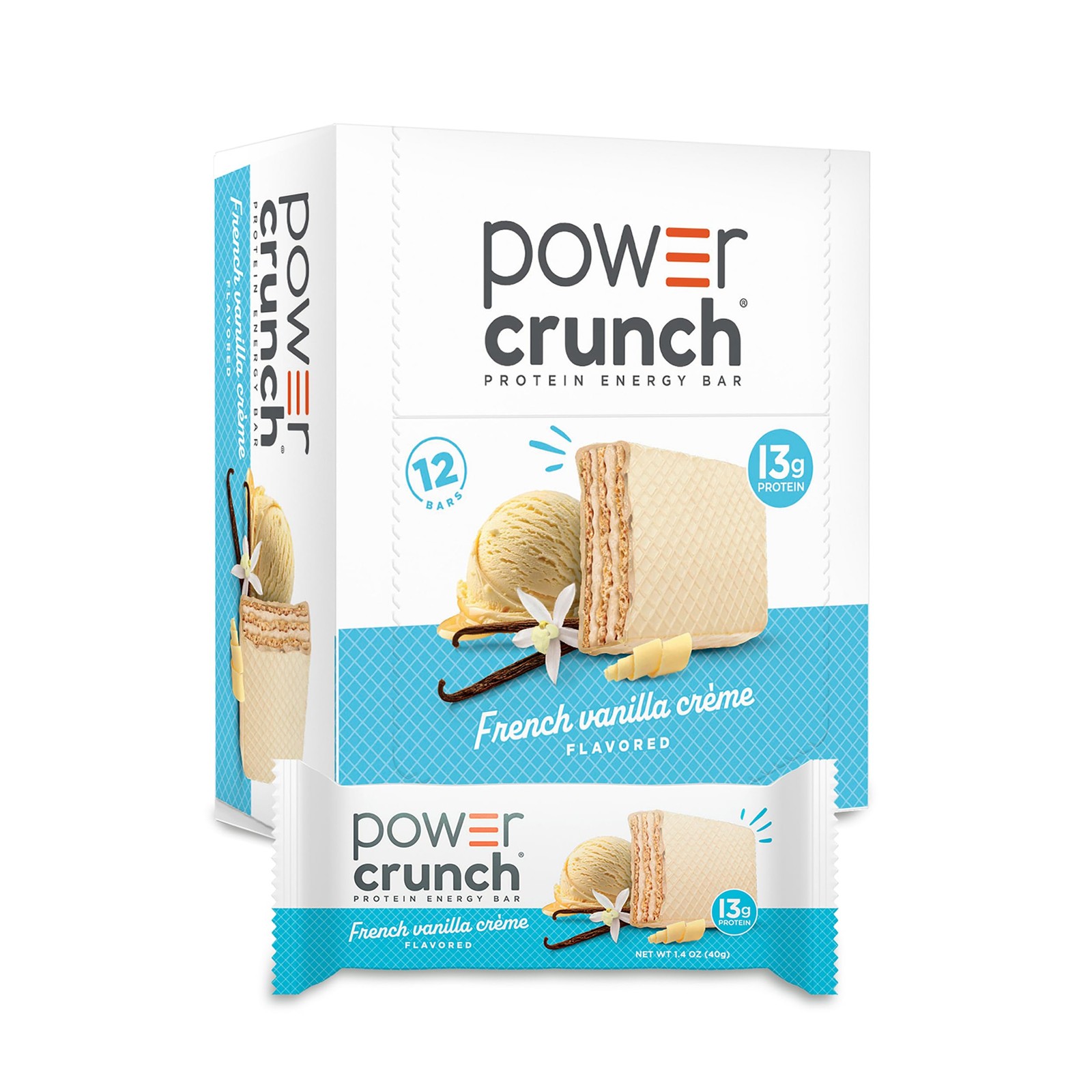 Power Crunch Protein Wafer Bars High Protein, French Vanilla Creme, 1.4oz 12pk