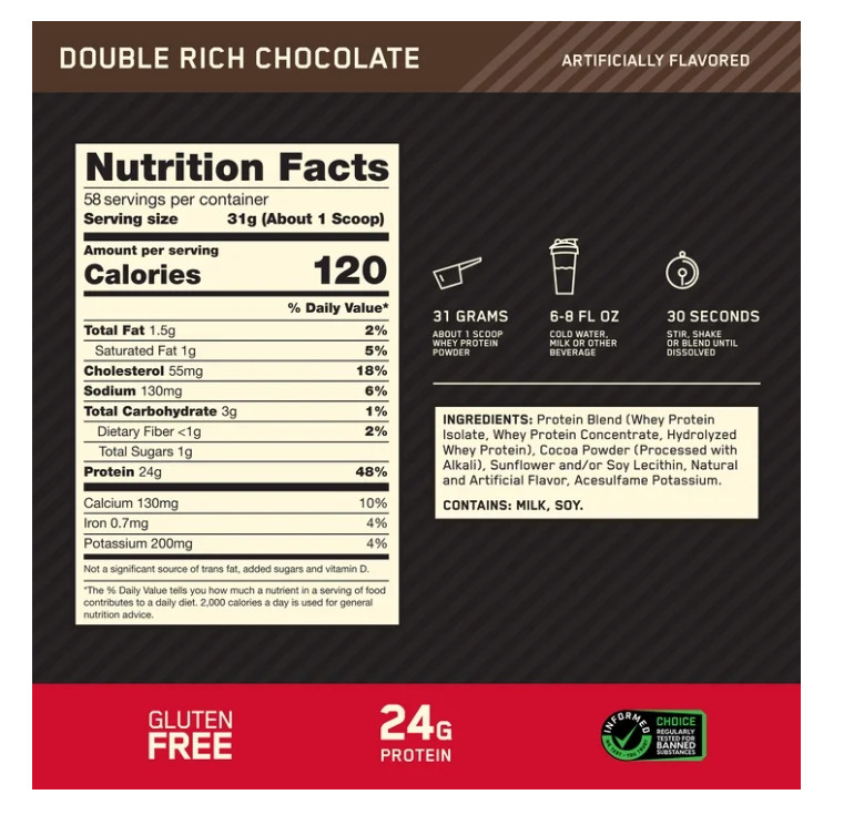 Optimum Nutrition Gold Standard Whey Double Rich Chocolate 3.89lb
