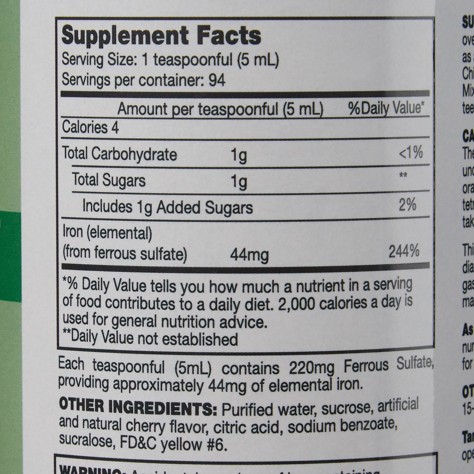 Geri-Care Iron Liquid 220 mg Q701-16-GCP 12 Bottles