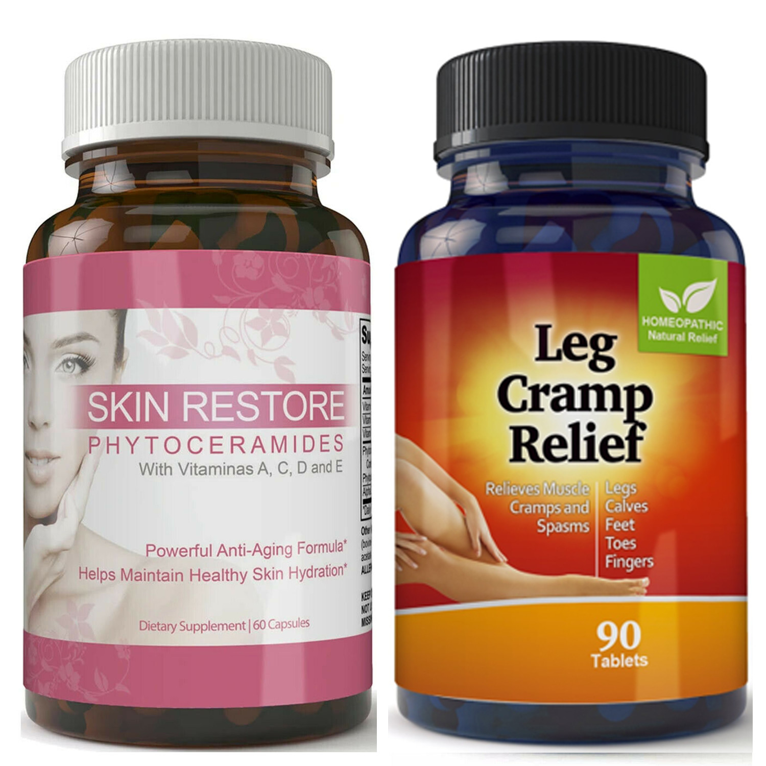 Leg Cramp Muscle Support & Skin Restore Anti-Aging Collagen Supplement 60 Caps