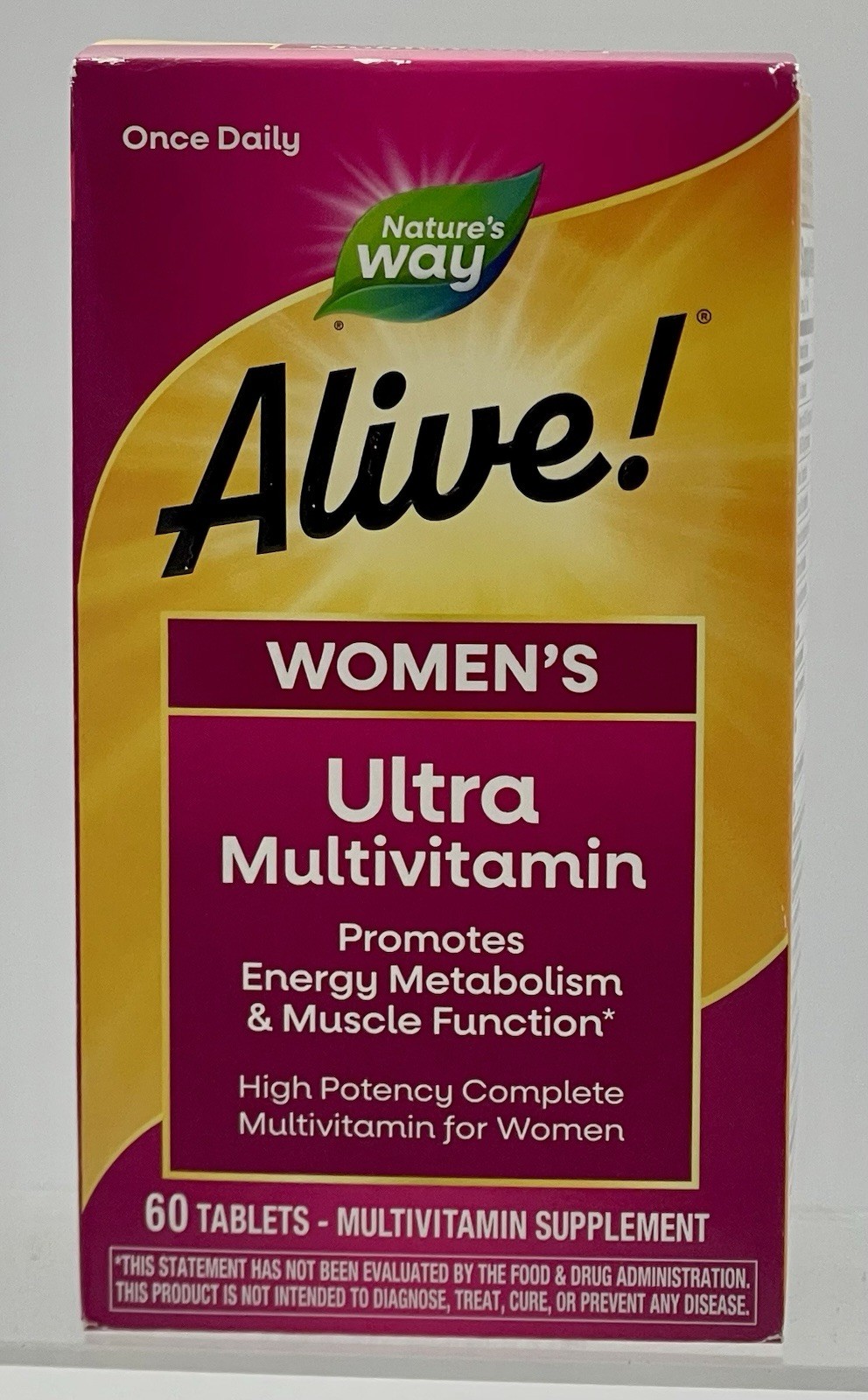 Lot of 2 Nature’s Way Alive Women’s 50+ Ultra Multivitamin 60 Tablets EXP 01/27