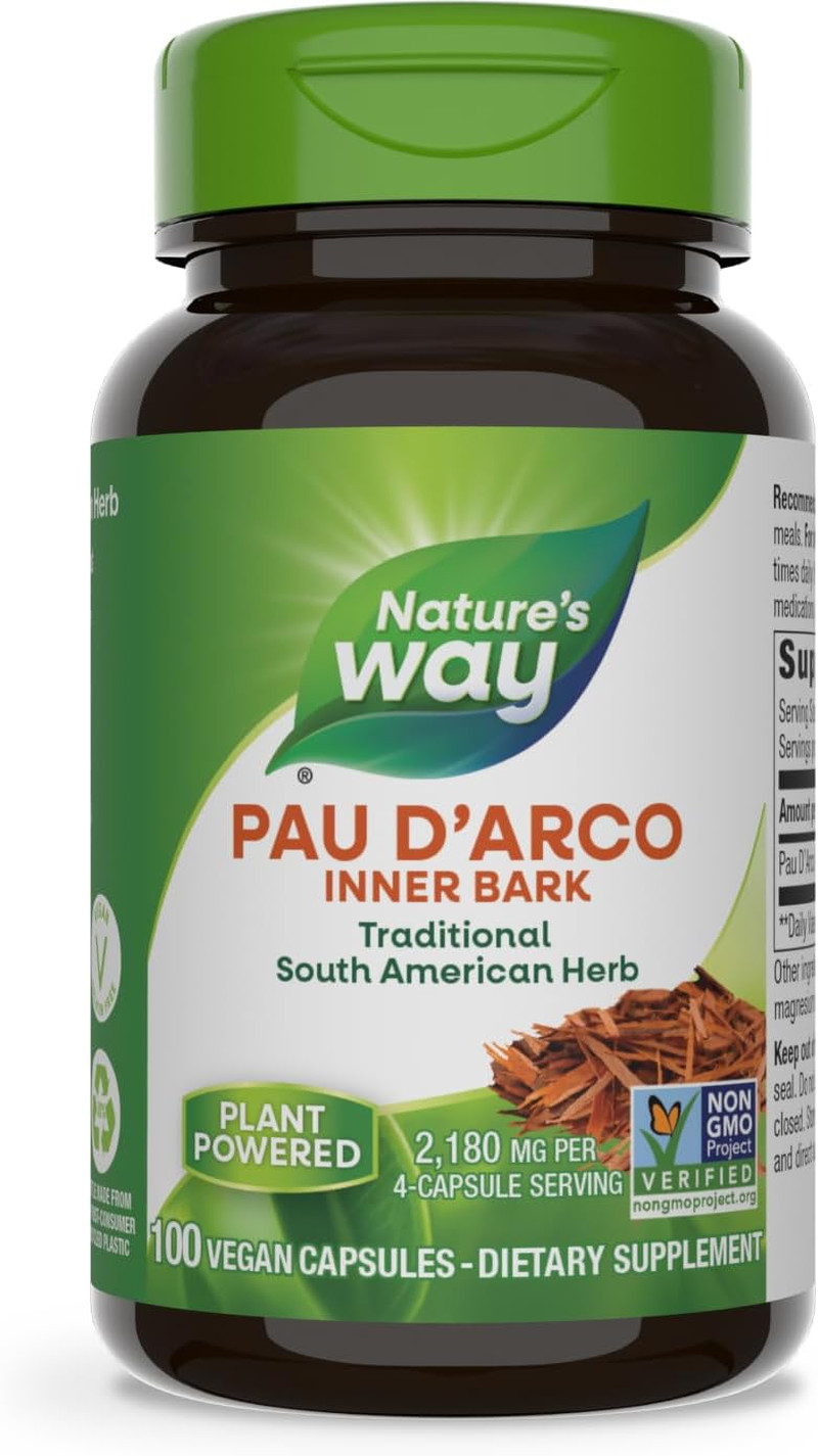 Nature’s Way Pau D’Arco Inner Bark, Traditional South American Herb 100 Capsules