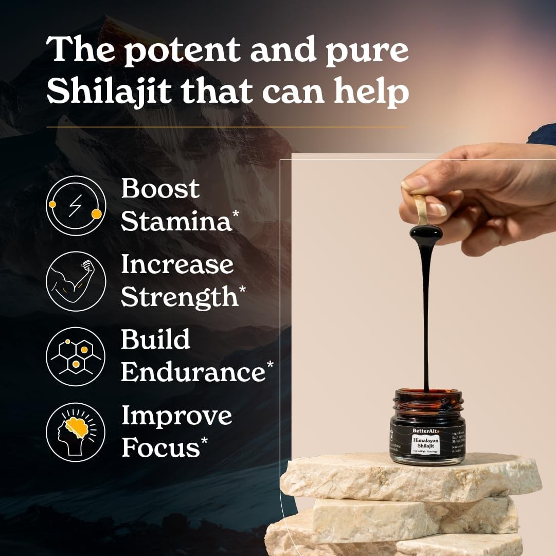 BetterAlt Pure Himalayan Shilajit Resin High Potency for Men & Women| 75…
