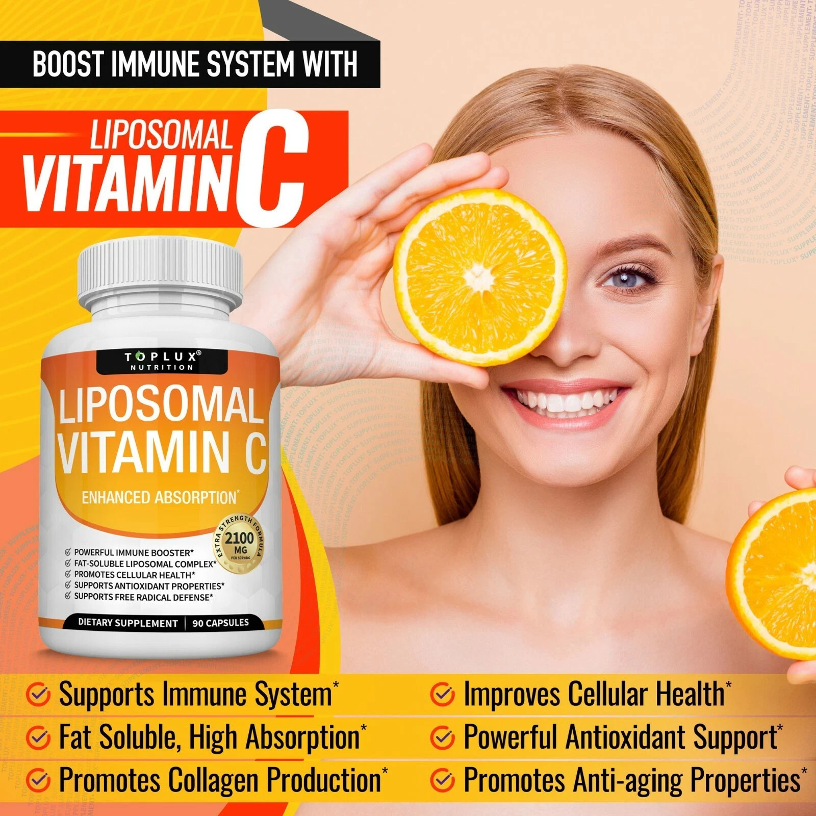 3 pack Liposomal 2100MG Capsules – High Absorption Vitamin C Pills Supplement