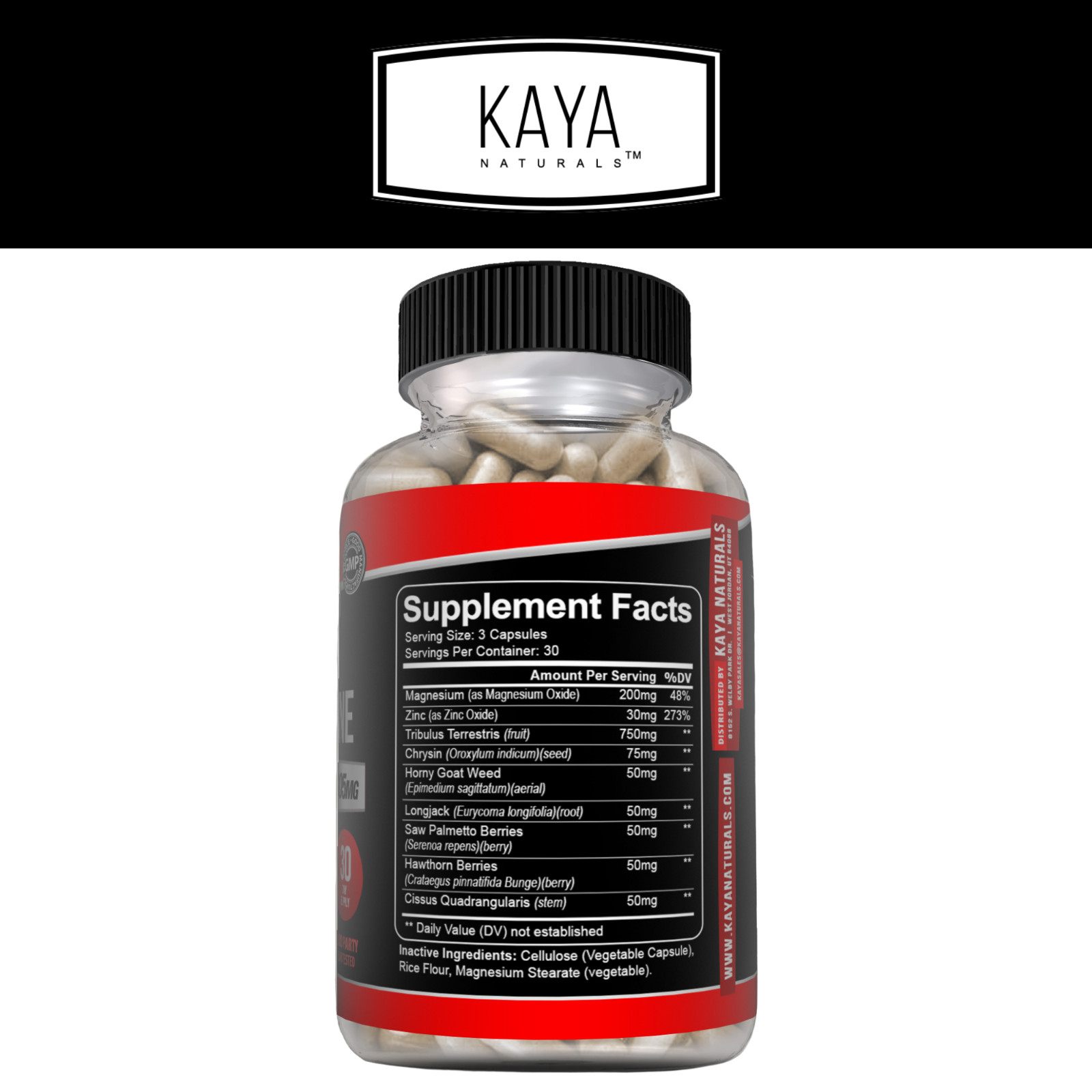 (2 Pack) Natural Testosterone Booster Magnesium Zinc Tribulus Horny Goat Weed