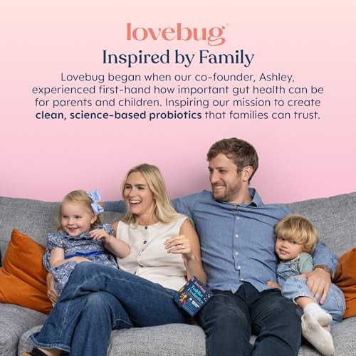 LOVEBUG Kids Probiotic Powder with Prebiotic Fiber 60 Pack (Pack of 1), Dust