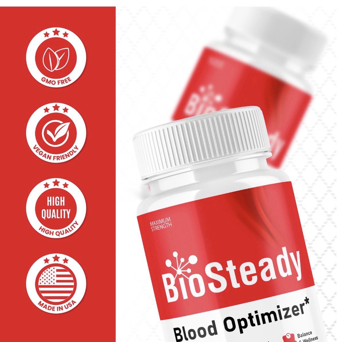 Biosteady Capsules Blood Optimizer Bio Steady Regulate Blood Sugar Levels (60ct)