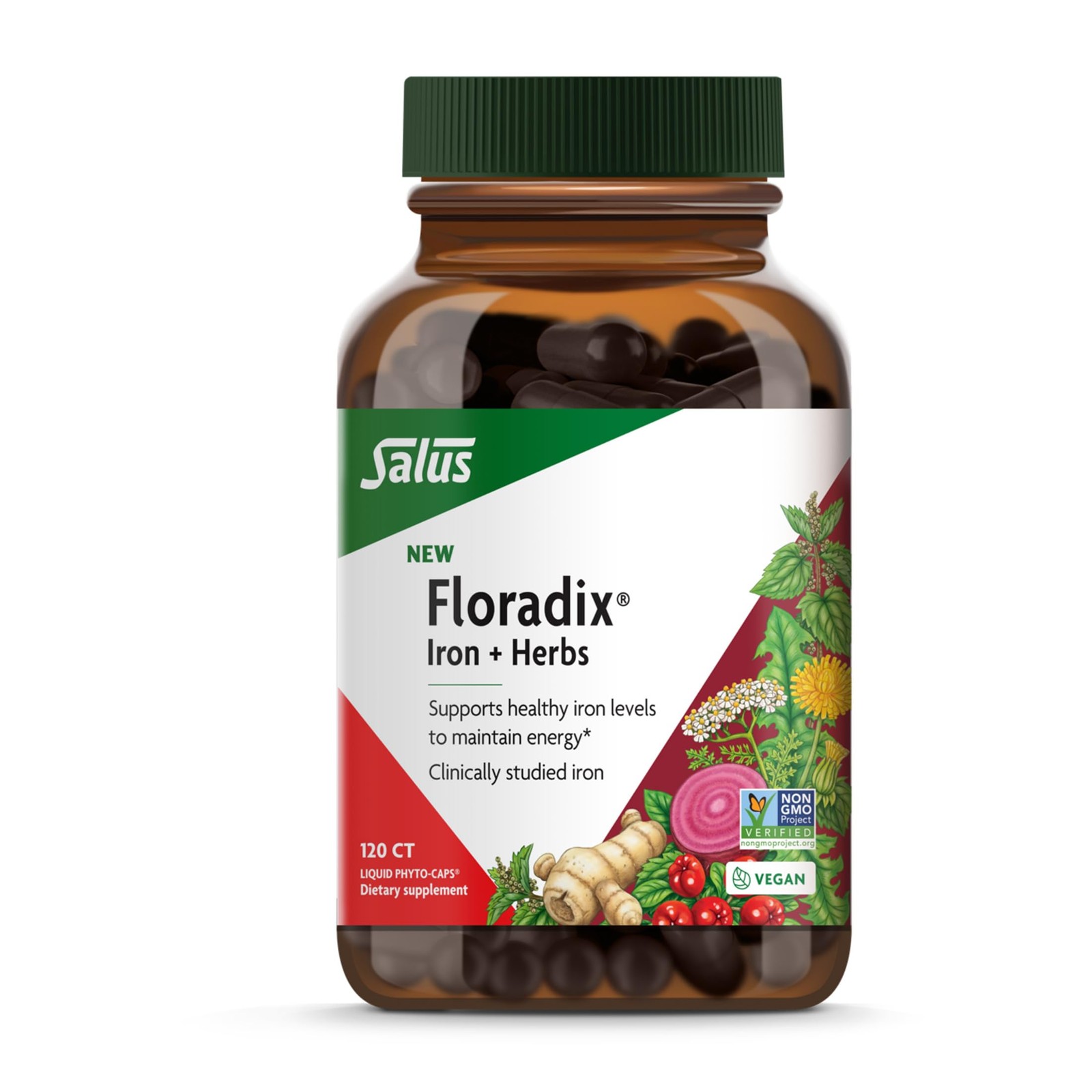 Iron + Herbs – Iron for Healthy Energy * – Supports Red Cell Formation – Vega…