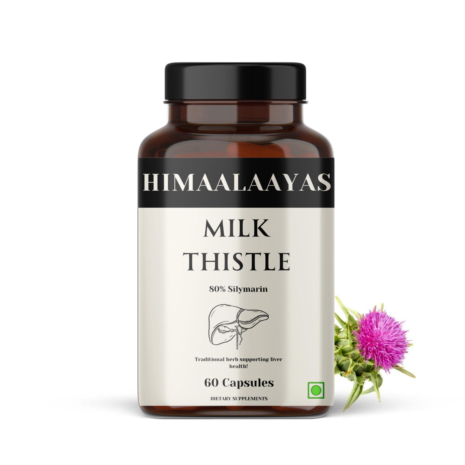 Himaalaayas Organic vitamin Milk Thistle Silimarina 60 Capsules