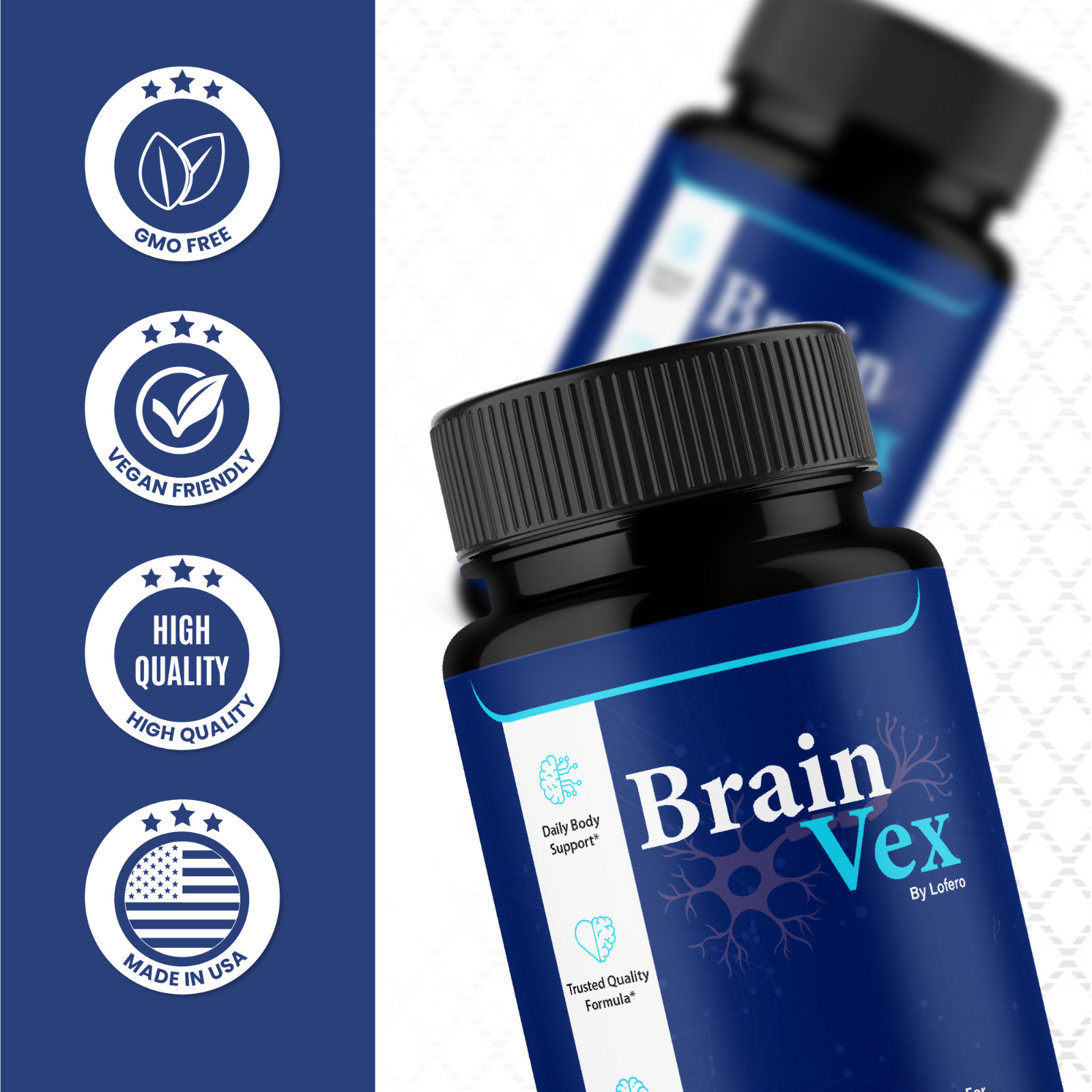 (5 Pack) Brain Vex Capsules For Memory Focus & Clarity BrainVex Pills (300 ct)