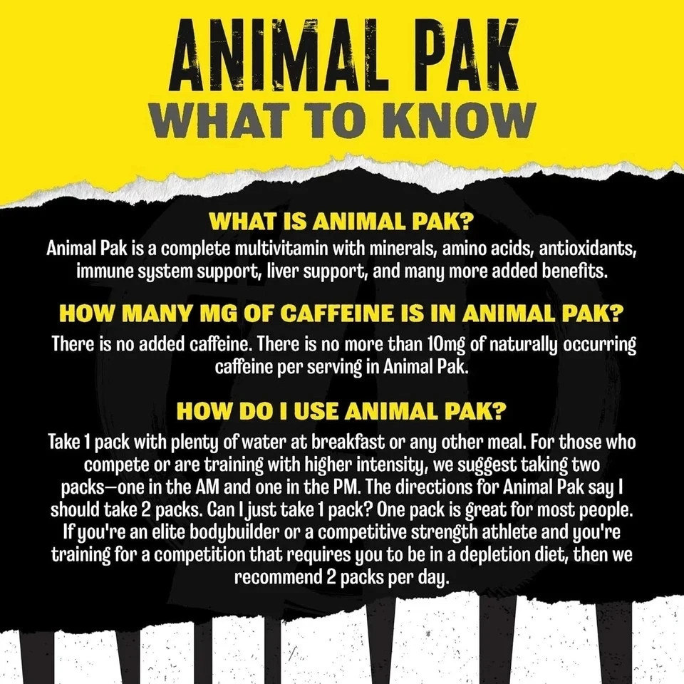 UNIVERSAL NUTRITION ANIMAL PAK Ultimate Foundation Multivitamin for Men 44 Packs