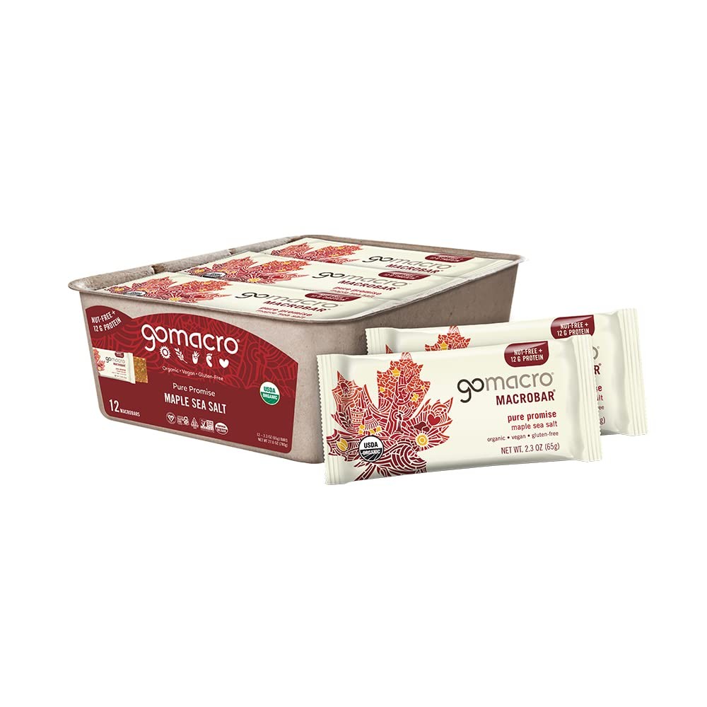 GoMacro MacroBar Vegan Protein Bars Maple Sea Salt 12 Ct