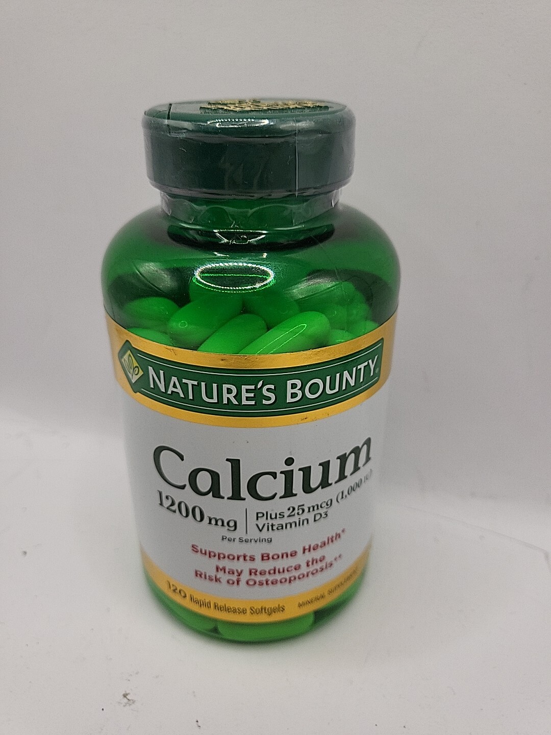 Nature’s Bounty Calcium Plus Vitamin D3 1200 mg 120 Softgels. Exp 03/24