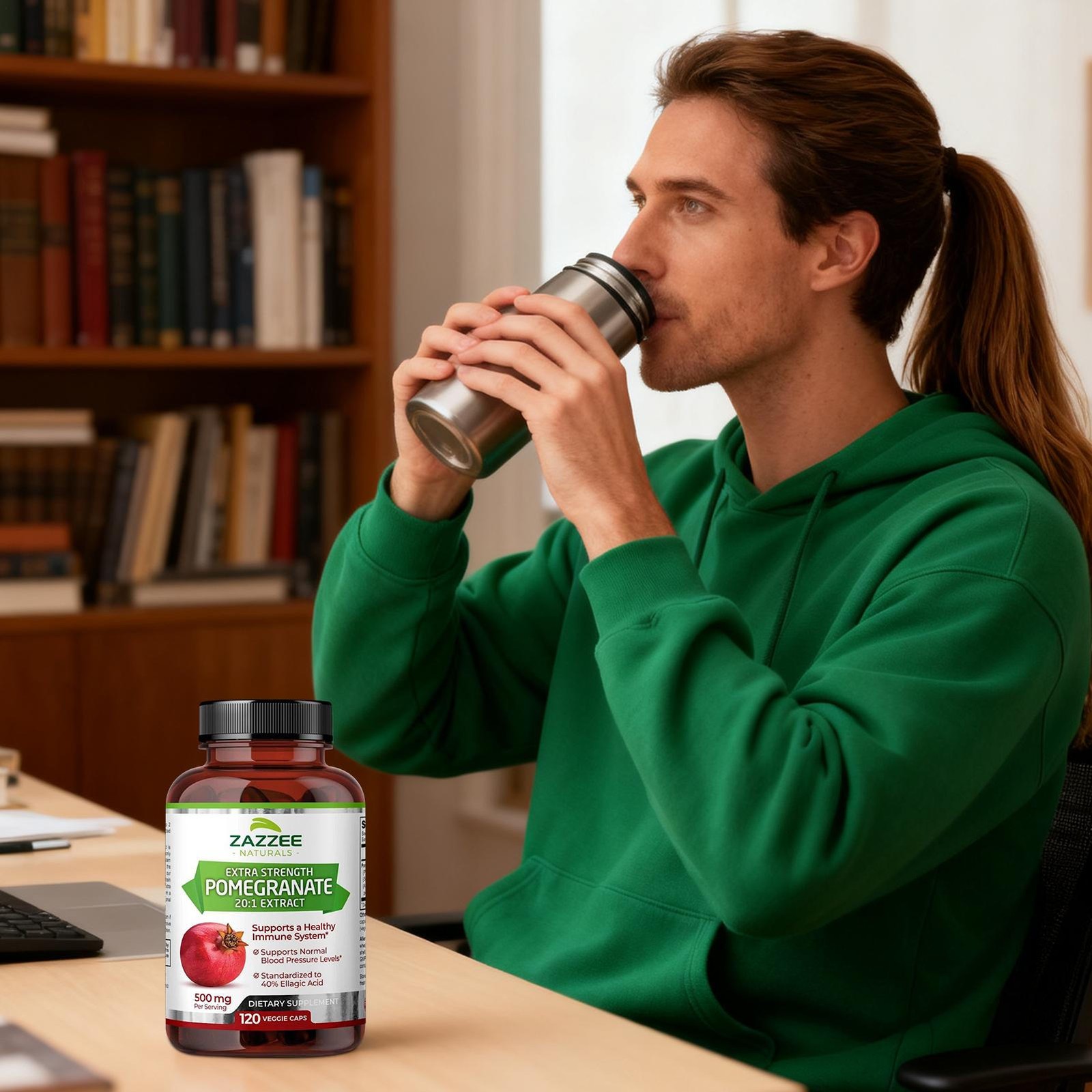 Extra Strength Pomegranate 20:1 Extract 40% Ellagic Acid500mg 120 Vegan Capsules