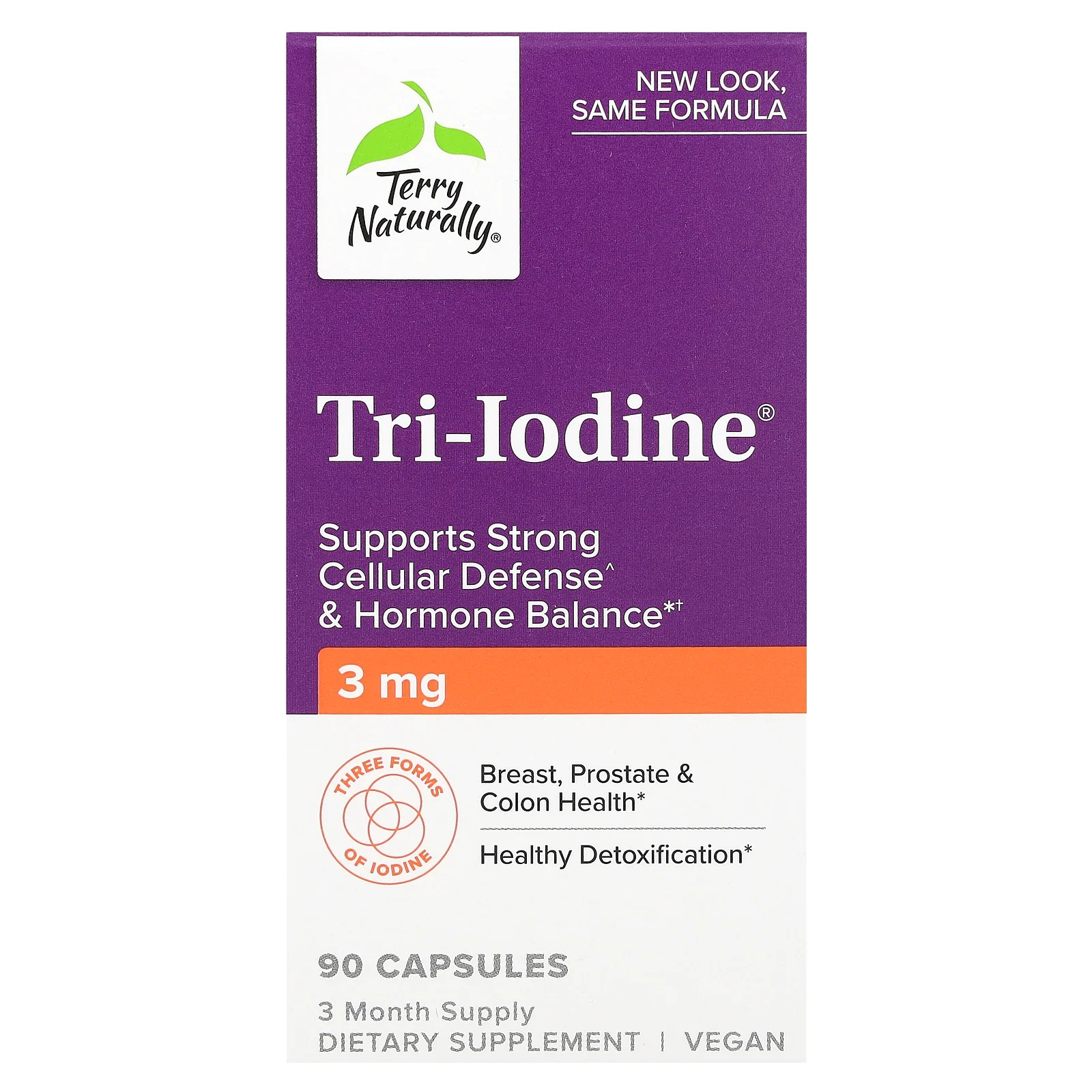 2 X Terry Naturally, Tri-Iodine, 3 mg, 90 Capsules