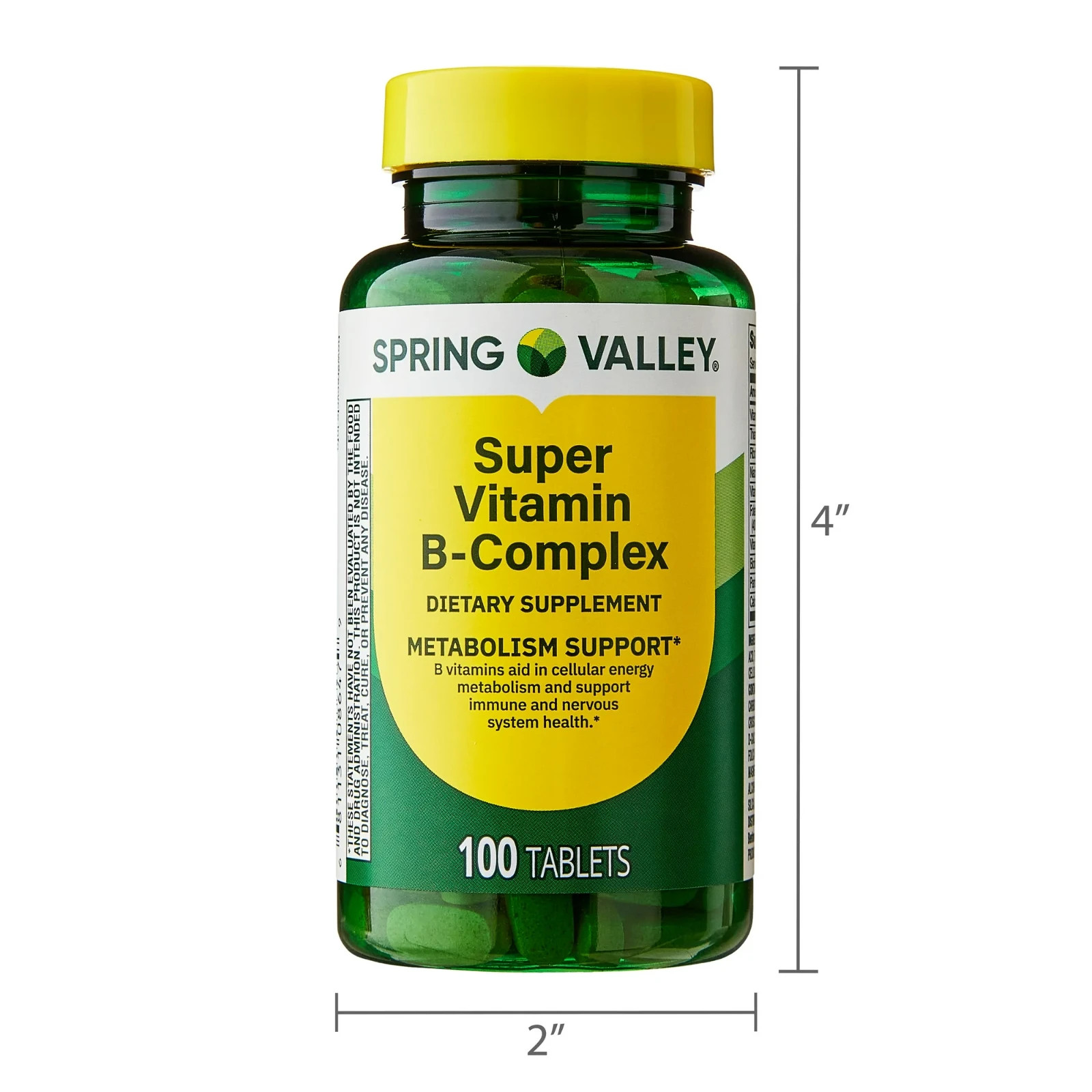 Spring Valley Super Vitamin B-Complex Tablets, 100 Ct Each (2 Pack)
