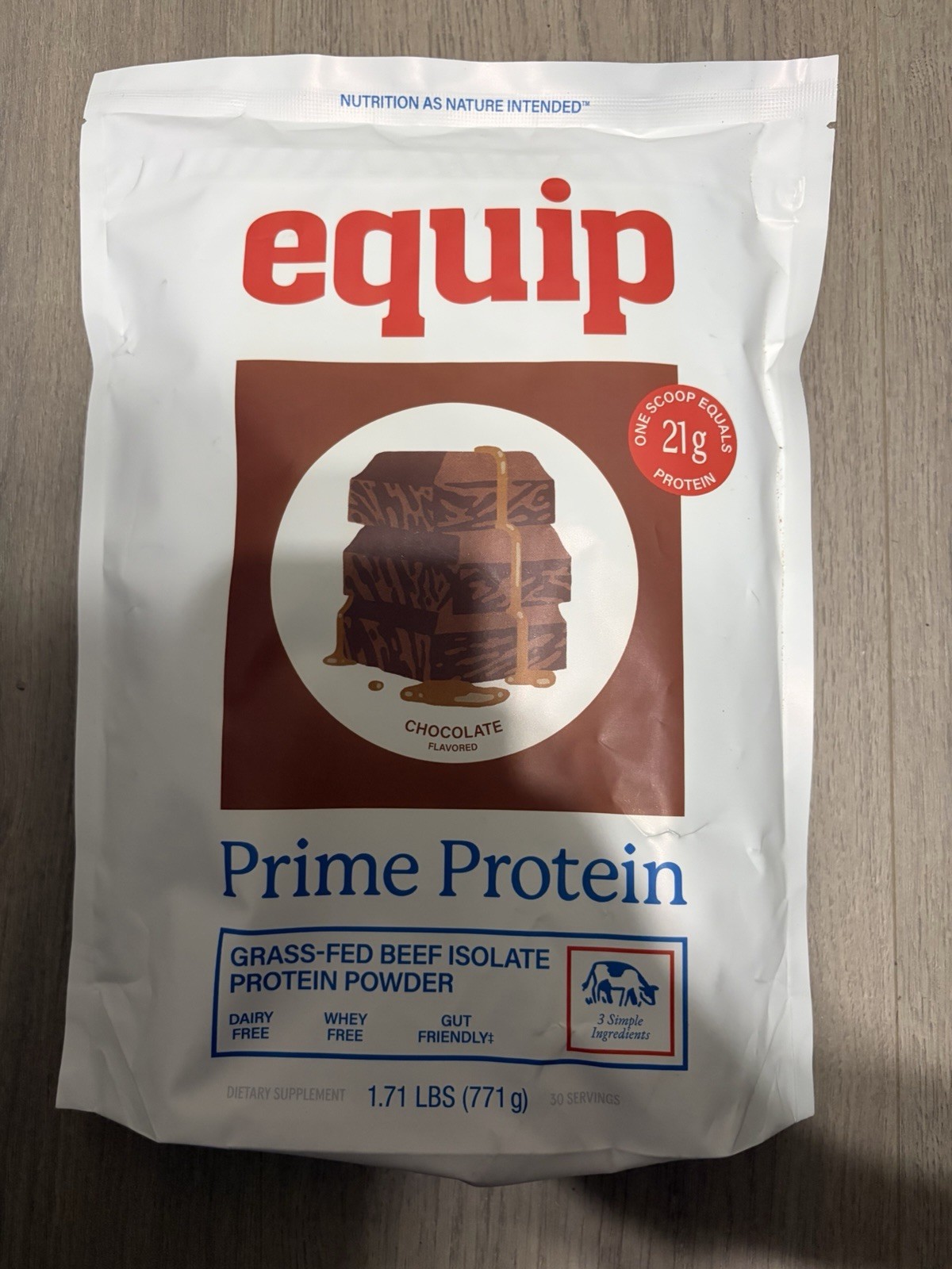 Prime Equip Foods Prime Protein Powder Clean, Grass Fed Beef Protein Chocolate