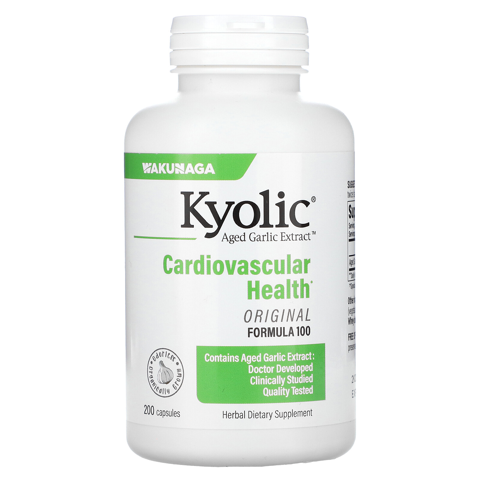 Aged Garlic Extract, Cardiovascular Health, Original Formula 100, 200 Capsules