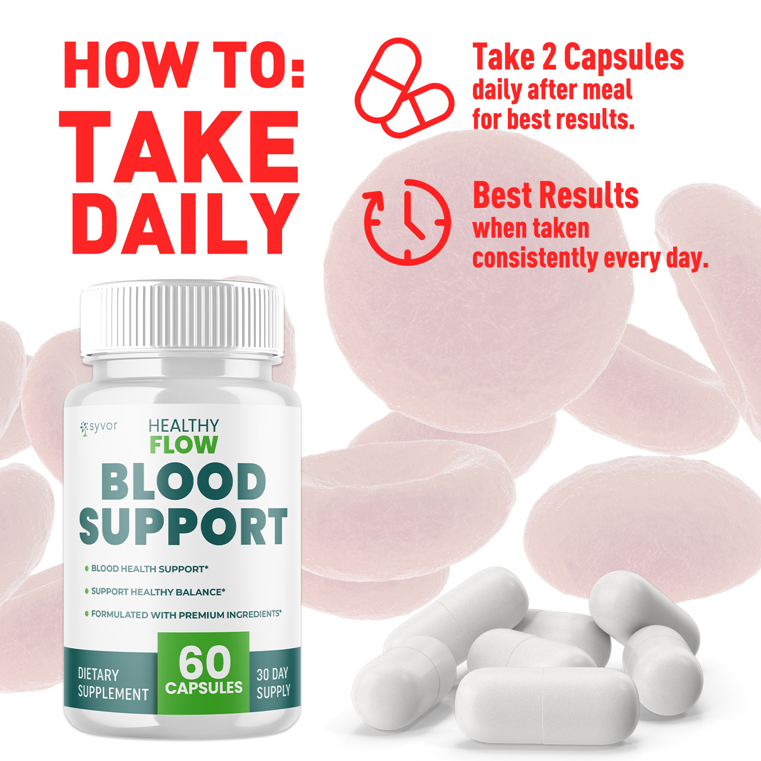 Healthy Flow Blood Advanced Formula, HealthyFlow Support Supplement 60 Capsules