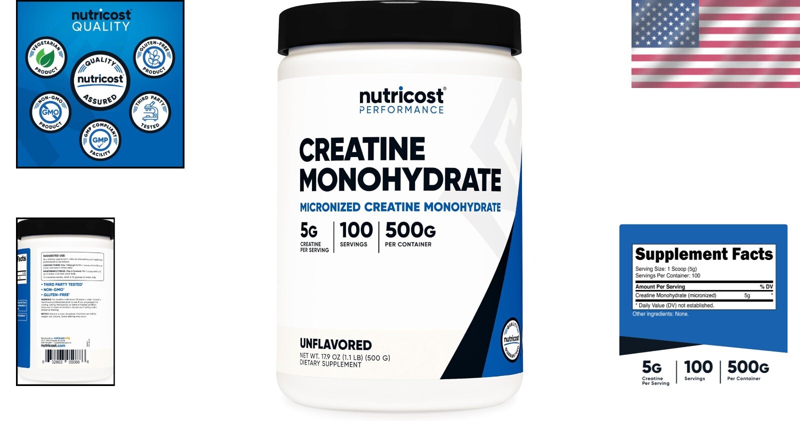 500G Creatine Monohydrate Powder – 5g Double-Dose for Strength and Endurance