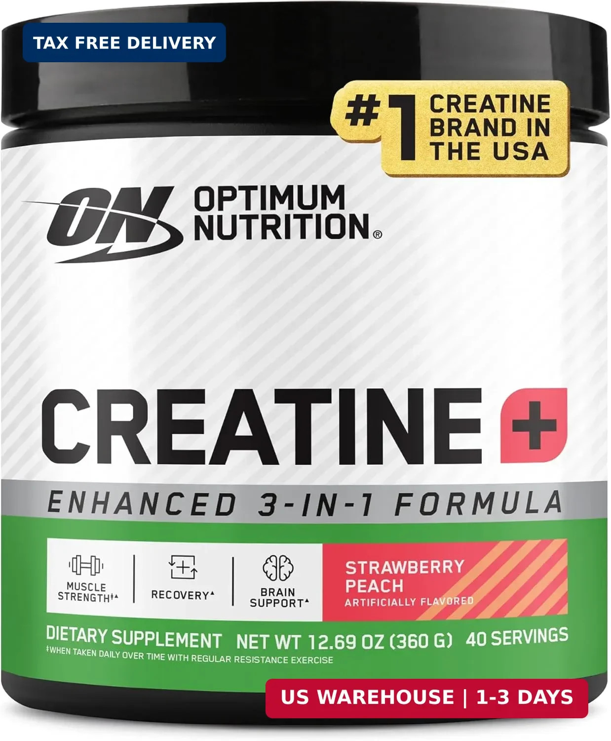 Optimum Nutrition Nutricost Creatine Monohydrate Peach 40 Servings, 360 Grams