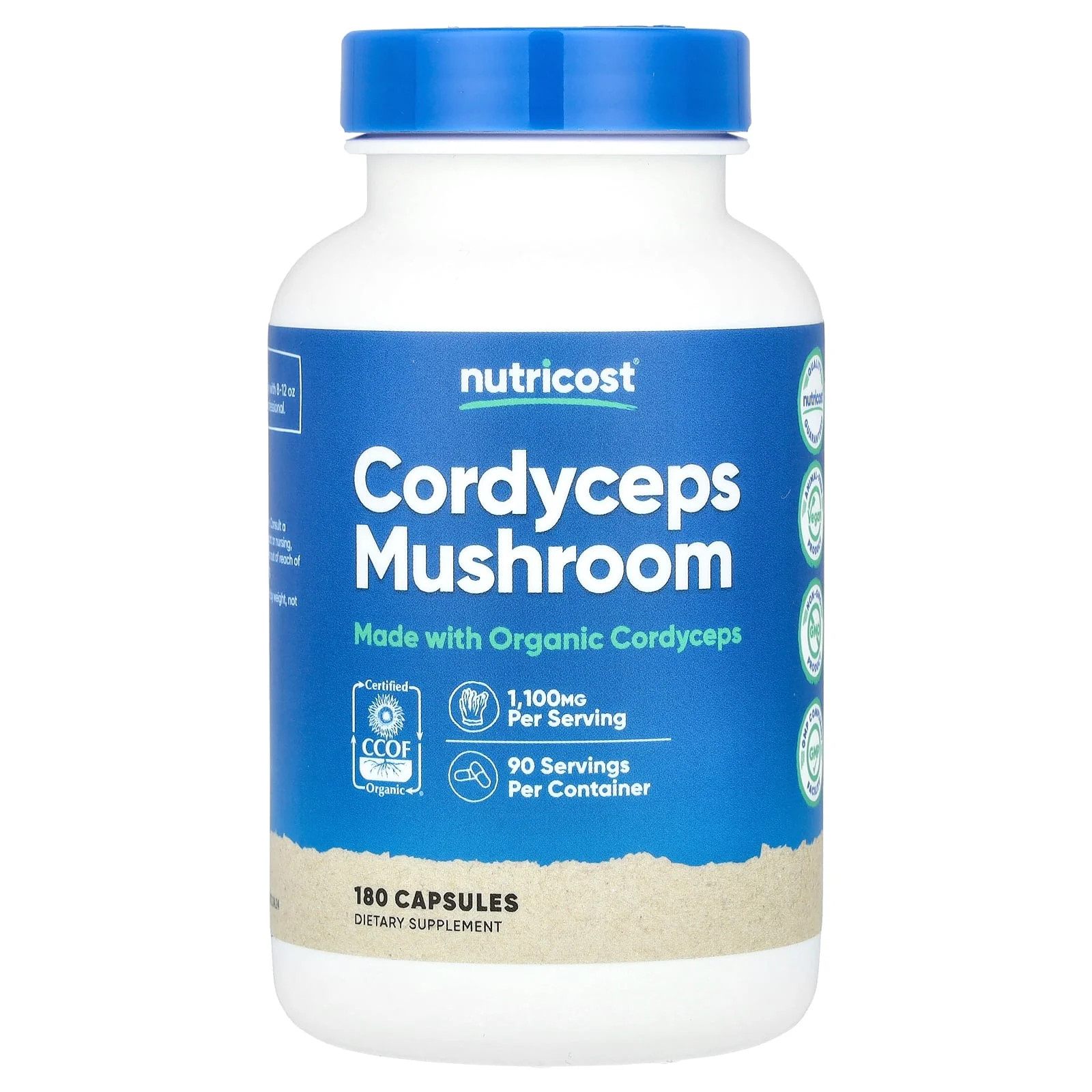 2 X Nutricost, Cordyceps Mushroom, 180 Capsules (550 mg per Capsule)