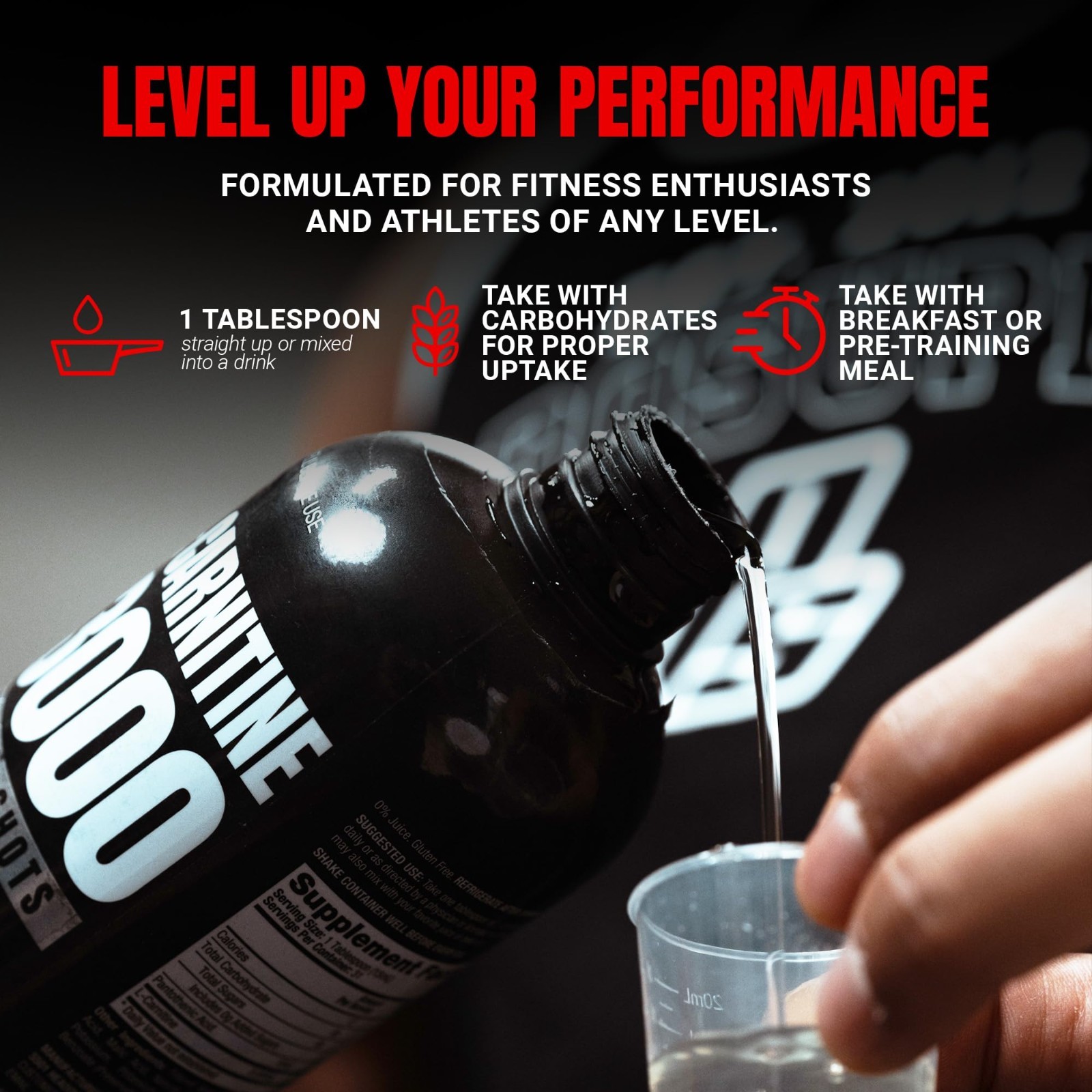 Stimulant-Free L-Carnitine Liquid Shots 3000mg – Energy, Performance & Recovery