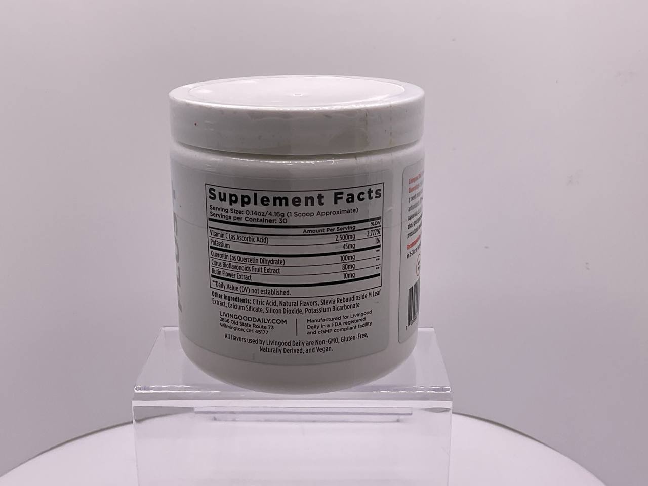 Livingood Daily Vitamin C + Quercetin 5-in-1 Powder 30 Servings 2500mg 125g