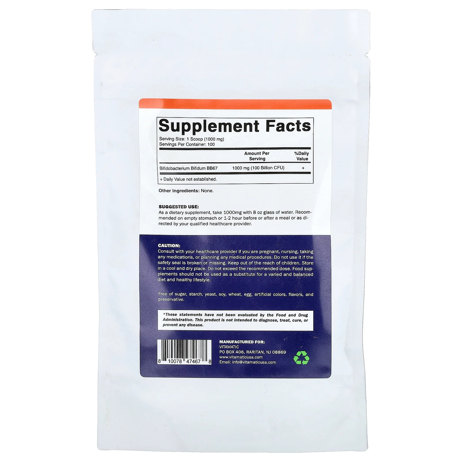 2 X Vitamatic, Bifidobacterium Bifidum, 3.5 oz (100 g)