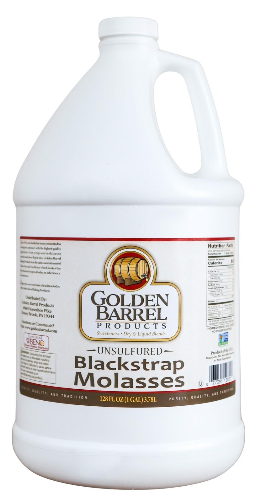 Golden Barrel Bulk Unsulfured Blackstrap 128 Fl Oz (Pack of 1), Black