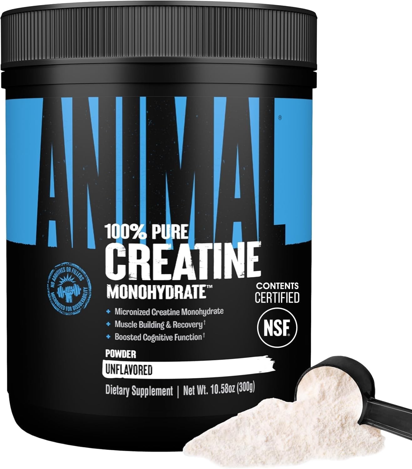 Animal Creatine Monohydrate Powder – 100% Pure – Unflavored – 10.58 oz – 02/2029