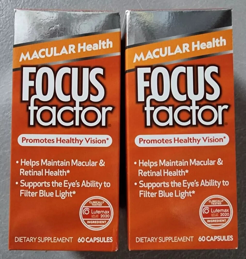 Focus Factor Macular Health 60 Caps Promotes Healthy Vision 05/2025^ LOT OF 2