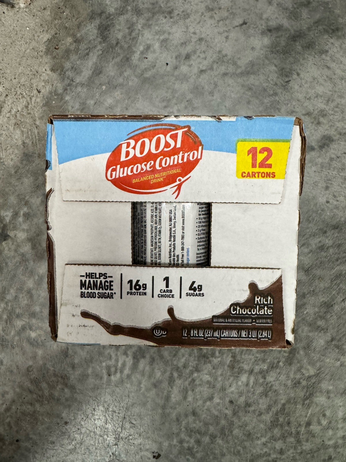Boost Glucose Control Nutritional Drink Rich Chocolate, 8oz, 12-Pack