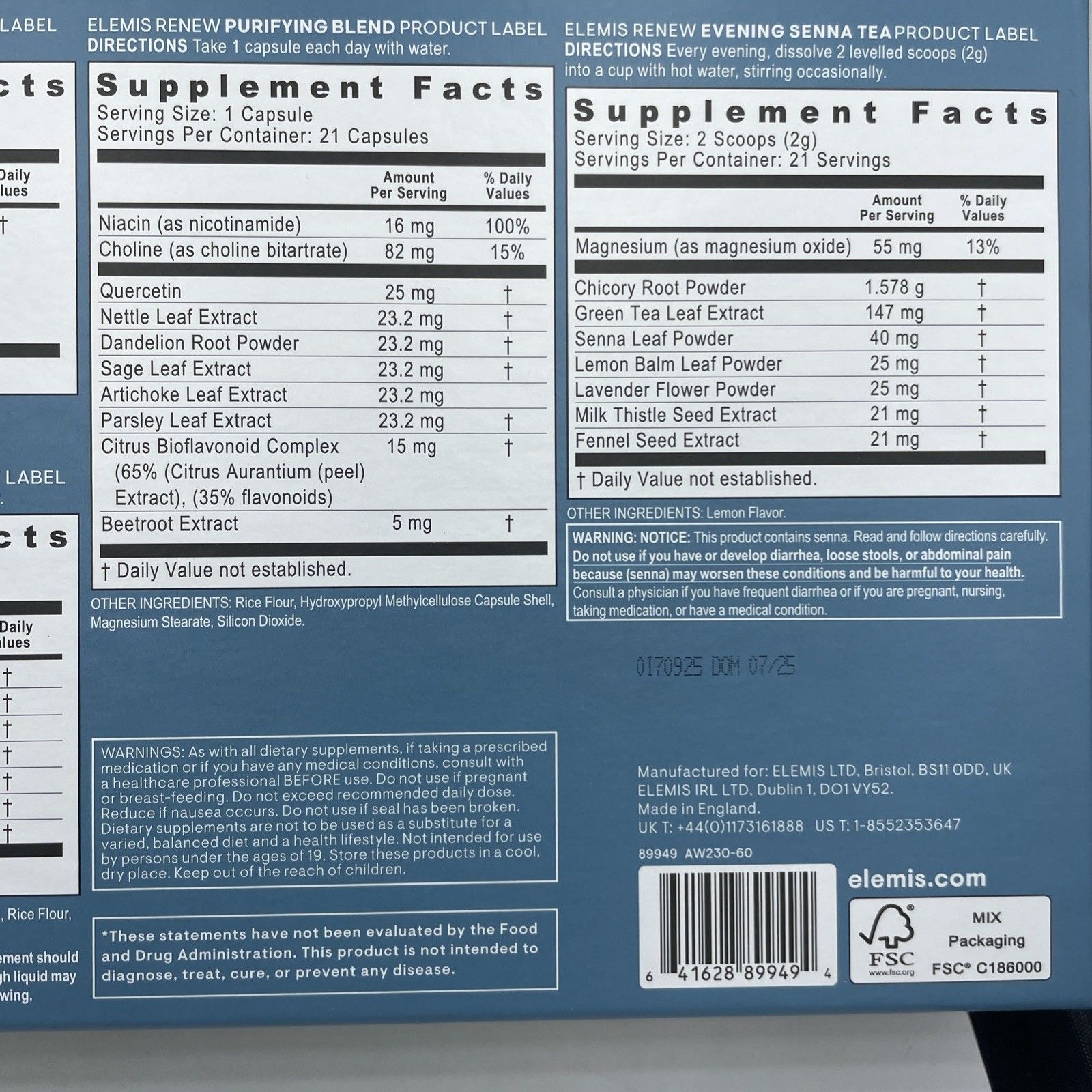 Elemis Renew 21 day digestive support system 63 capsules NEW PRODUCT EXP:02/2025