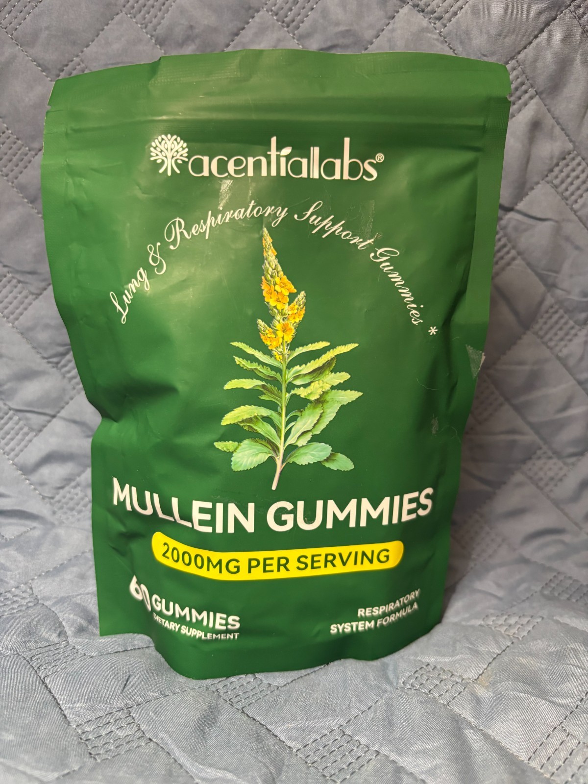 Acentiallabs Mullein Gummies Lung & Respiratory Support 60 Ct