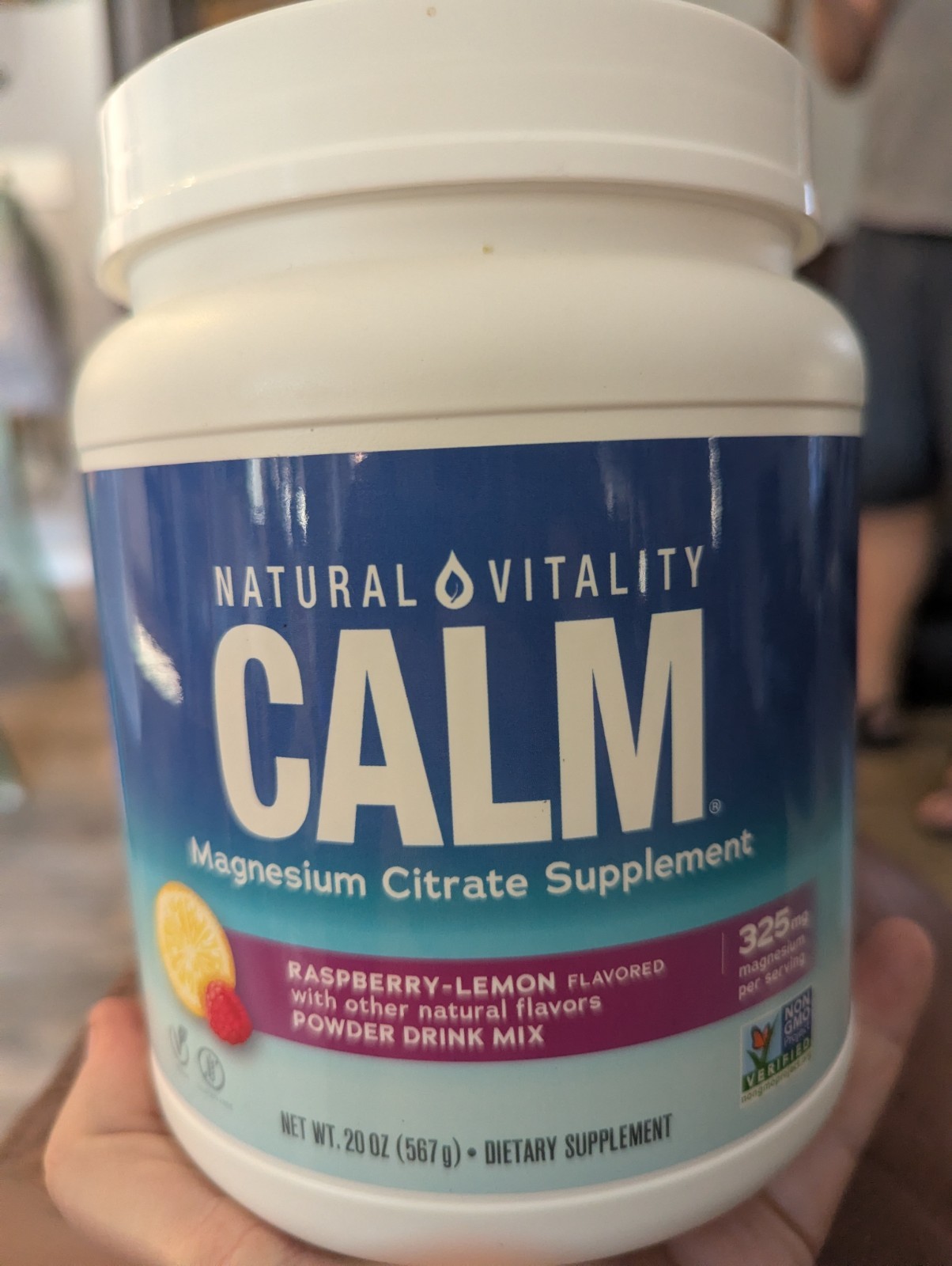 Natural Vitality Calm Magnesium citrate supplement powder 20oz Raspberry lemon
