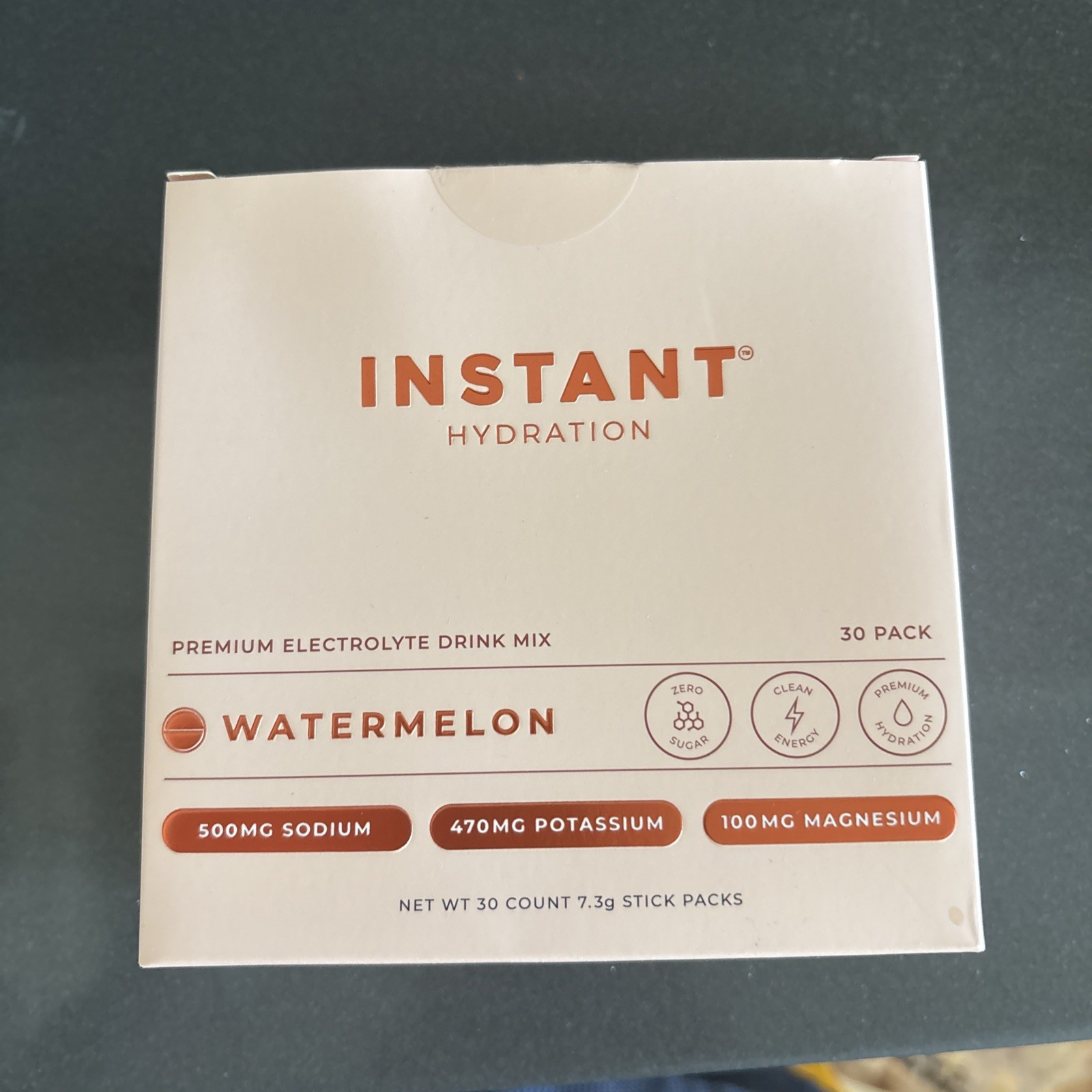 Instant Hydration Premium Electrolytes Powder Packets Watermelon Drink Mix 30 Ct