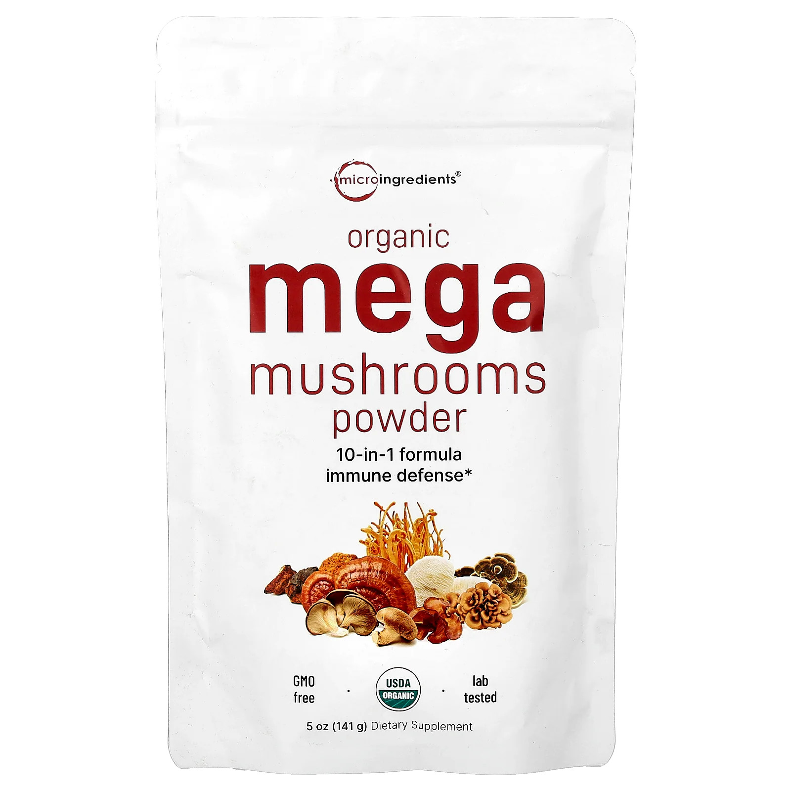 2 X Micro Ingredients, Organic Mega Mushrooms Powder, 5 oz (141 g)