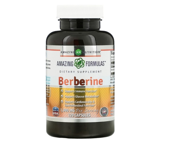 Amazing Nutrition, Berberine, 2 PACK, 500 mg, 120 Capsules each (240 total)