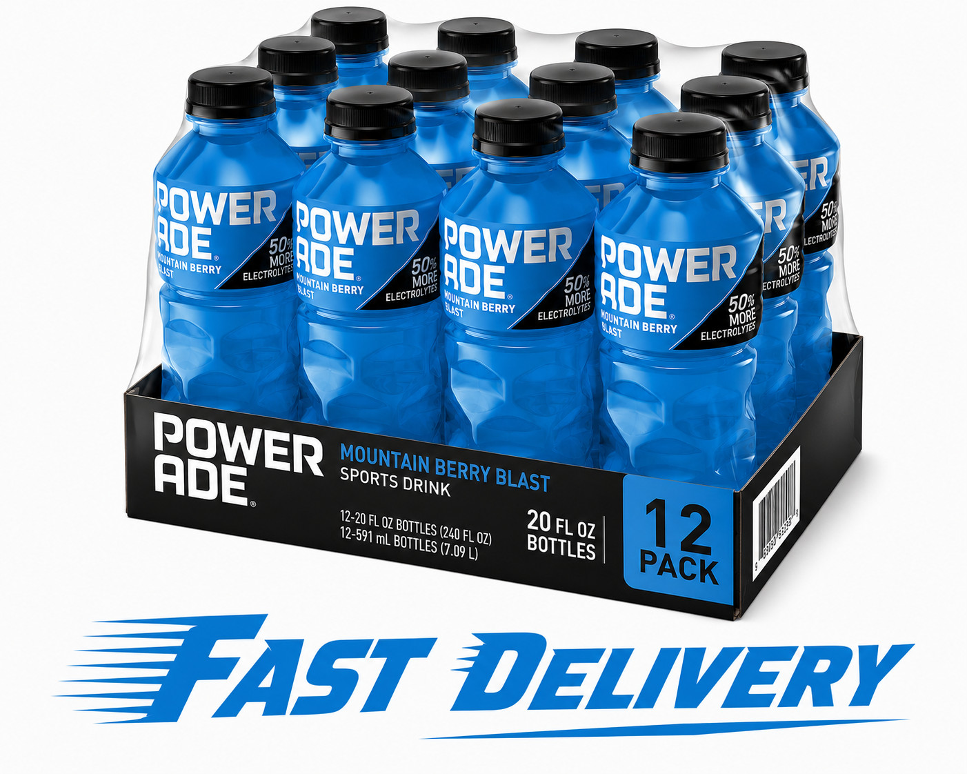 POWERADE Mountain Berry Blast Electrolyte Sports Drink,20 oz Bottle (pack of 12)