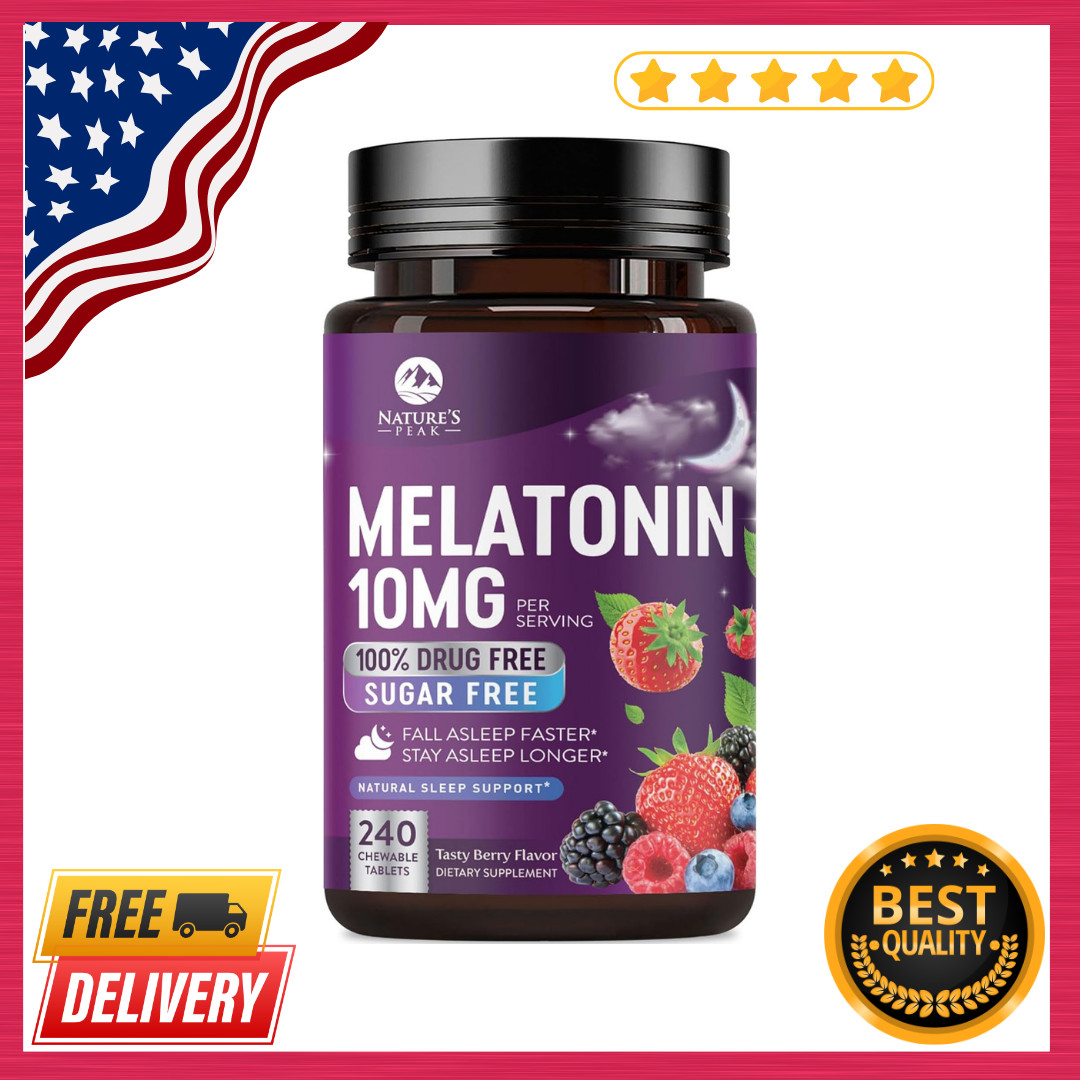 Melatonin 10mg Fast Dissolve Supplements, Sleep Support Supplement for Adults –