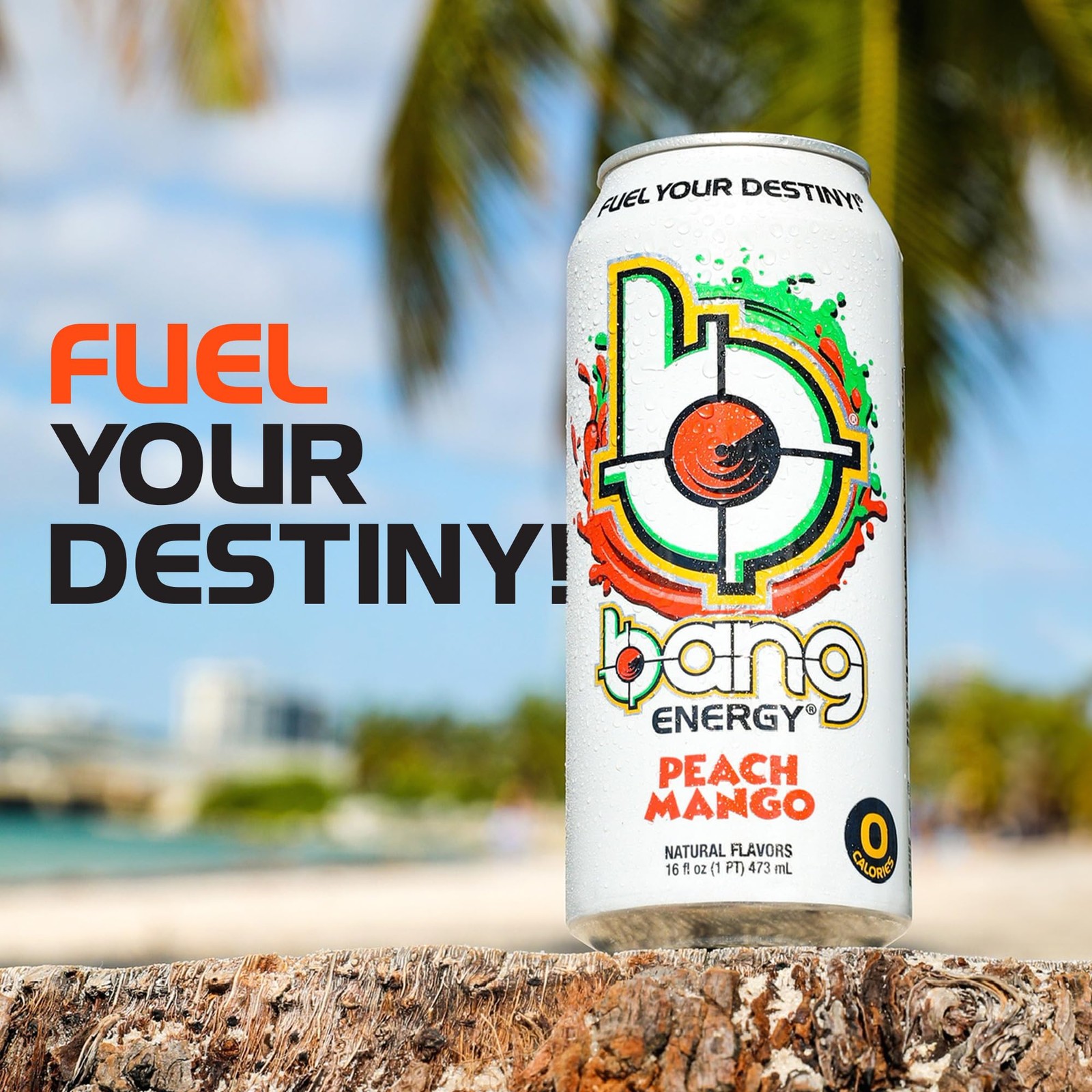 Bang Energy Peach Mango, SugarFree Energy Drink, 16Ounce