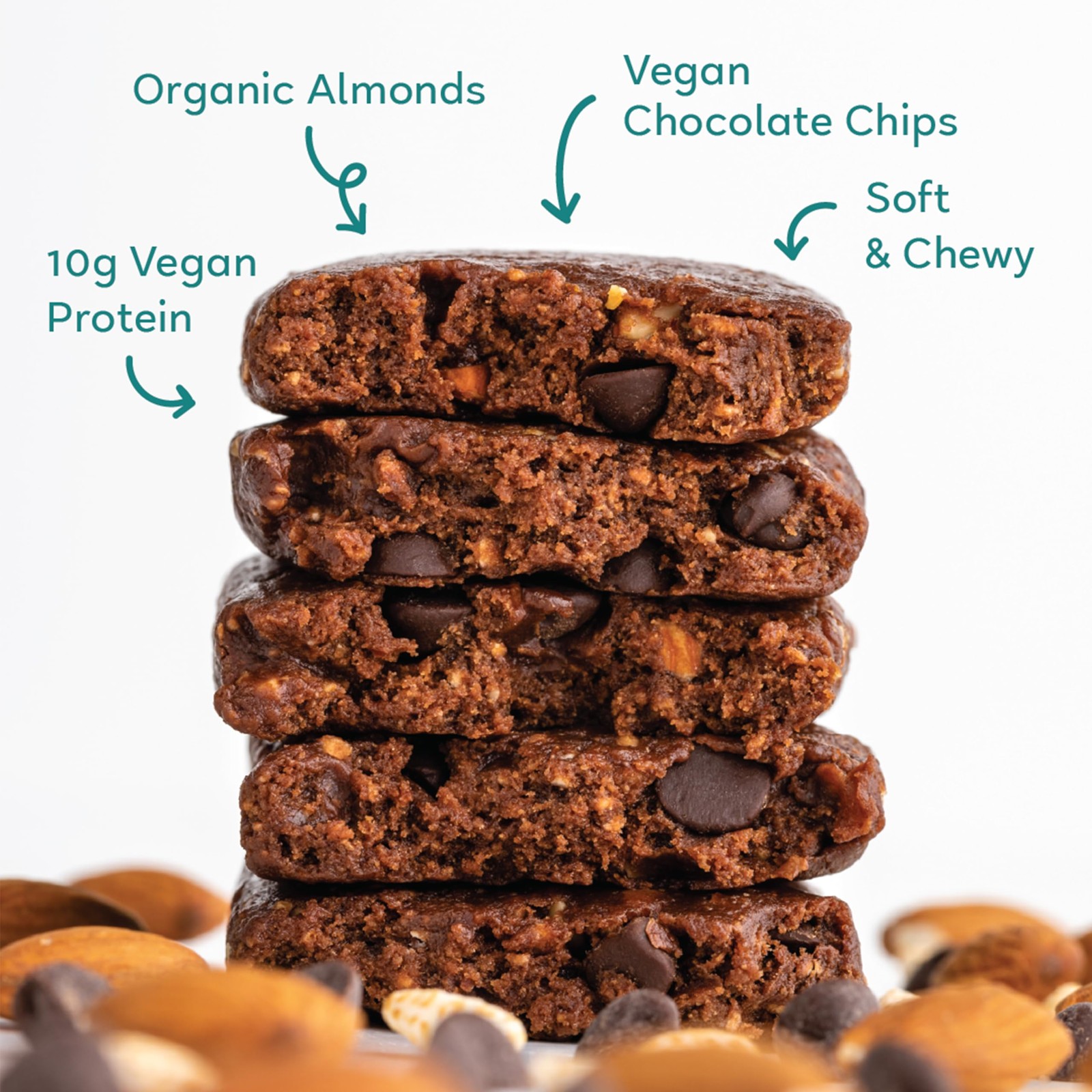 GoMacro MacroBar Vegan Protein Bars Dark Chocolate Almond 12 Ct